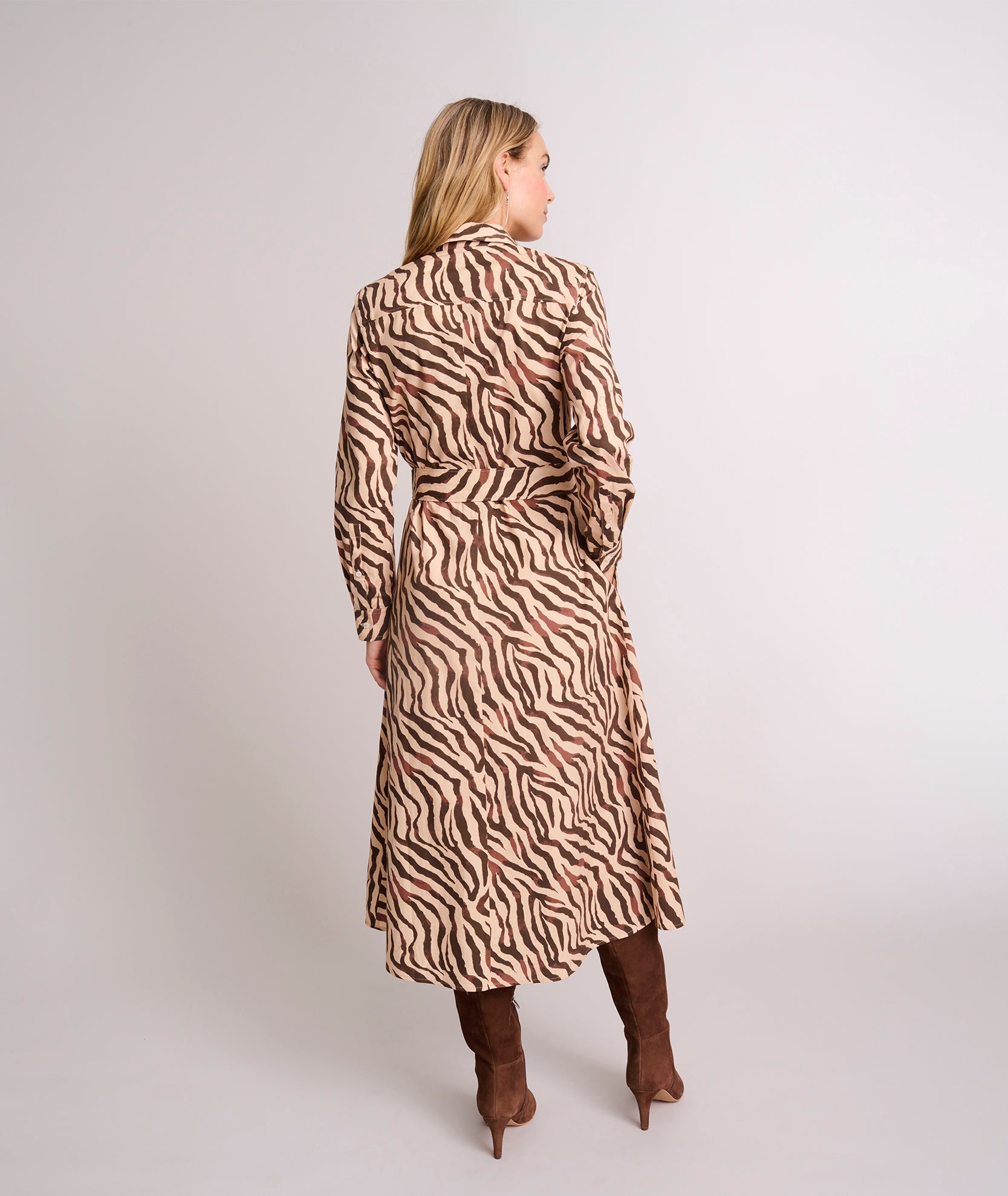 Stretch Cotton Safari Print Elise Shirt Dress