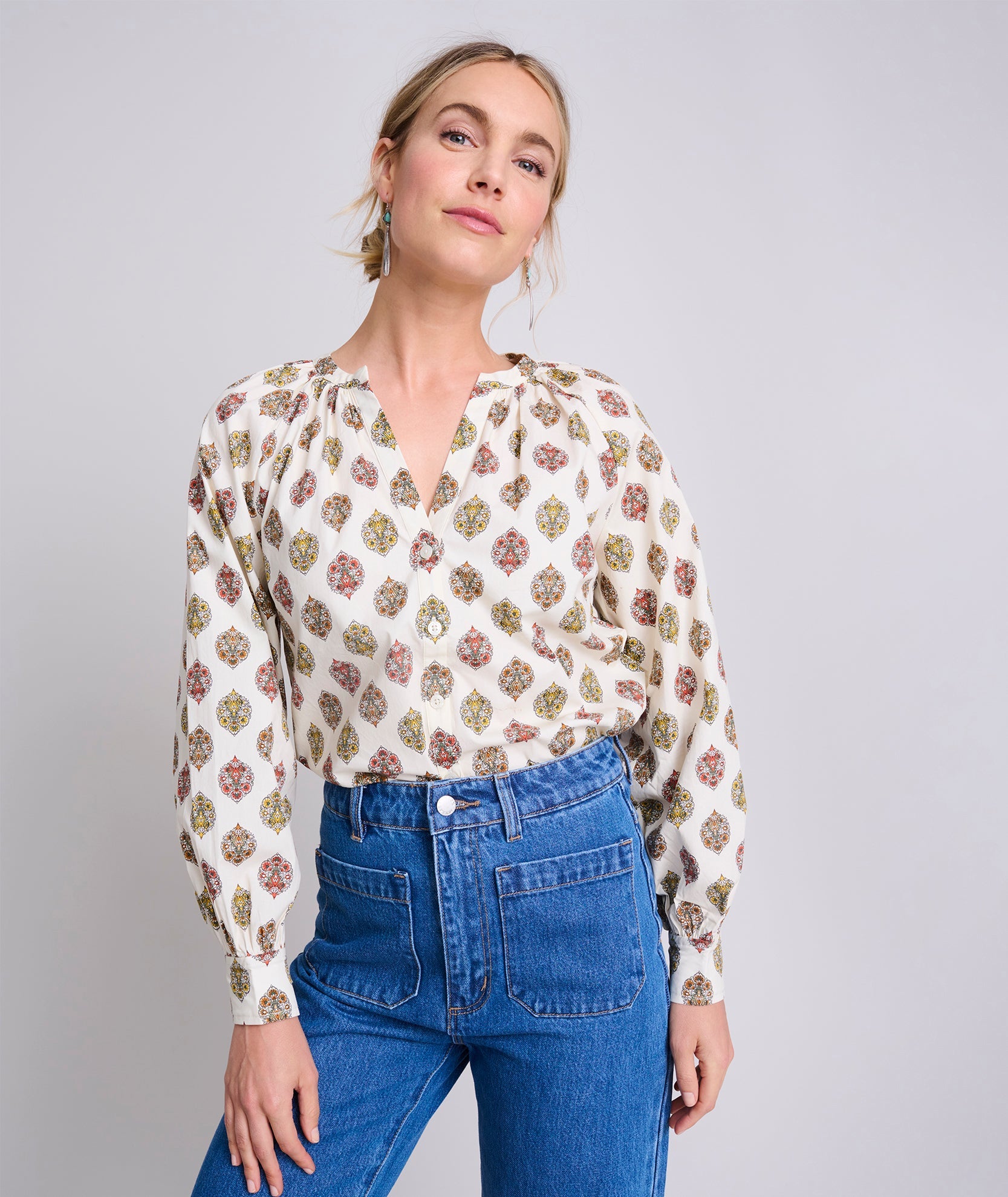 Cotton Raglan Sleeve Carrie Shirt