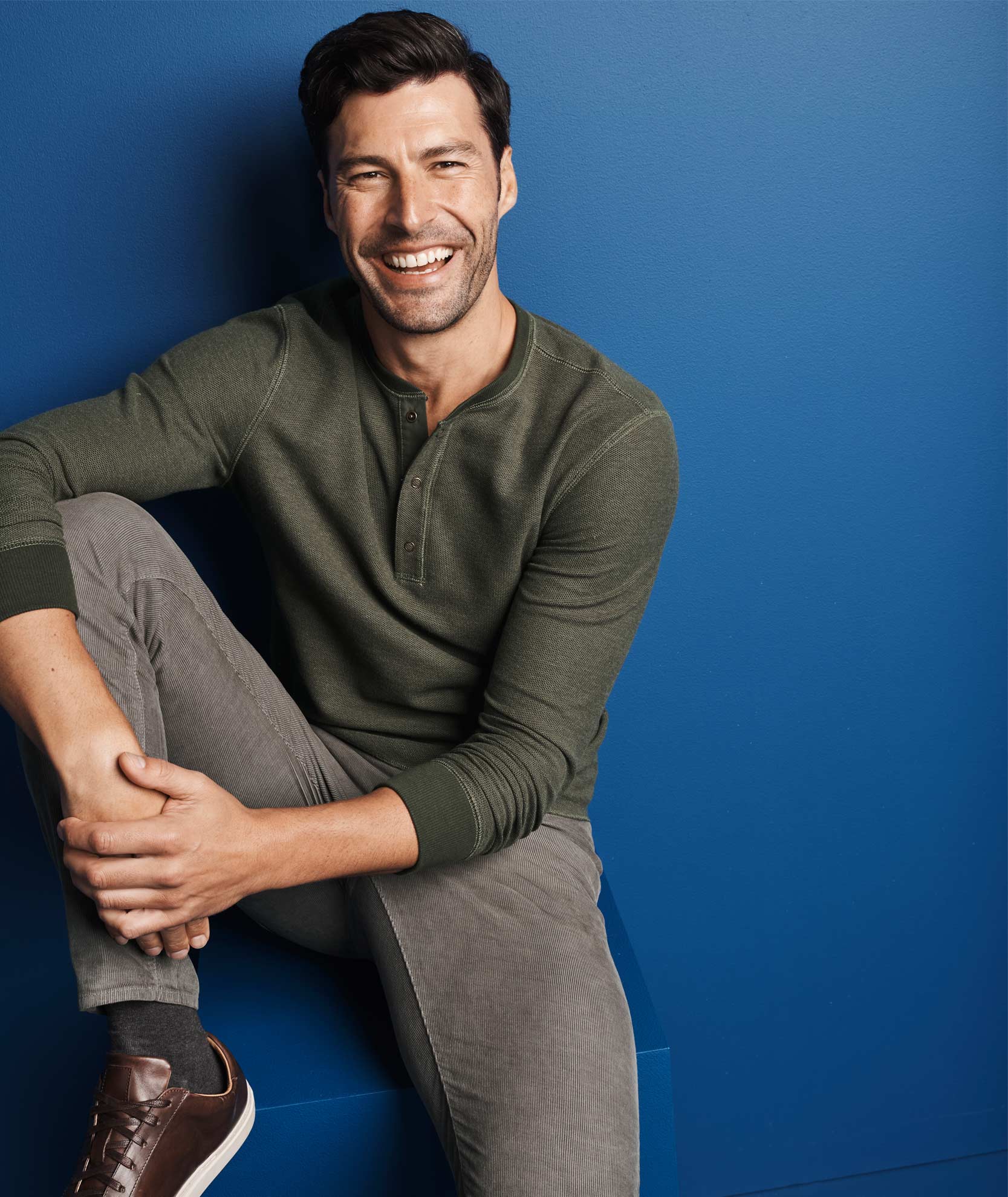 Textured Long-Sleeve Henley - FINAL SALE