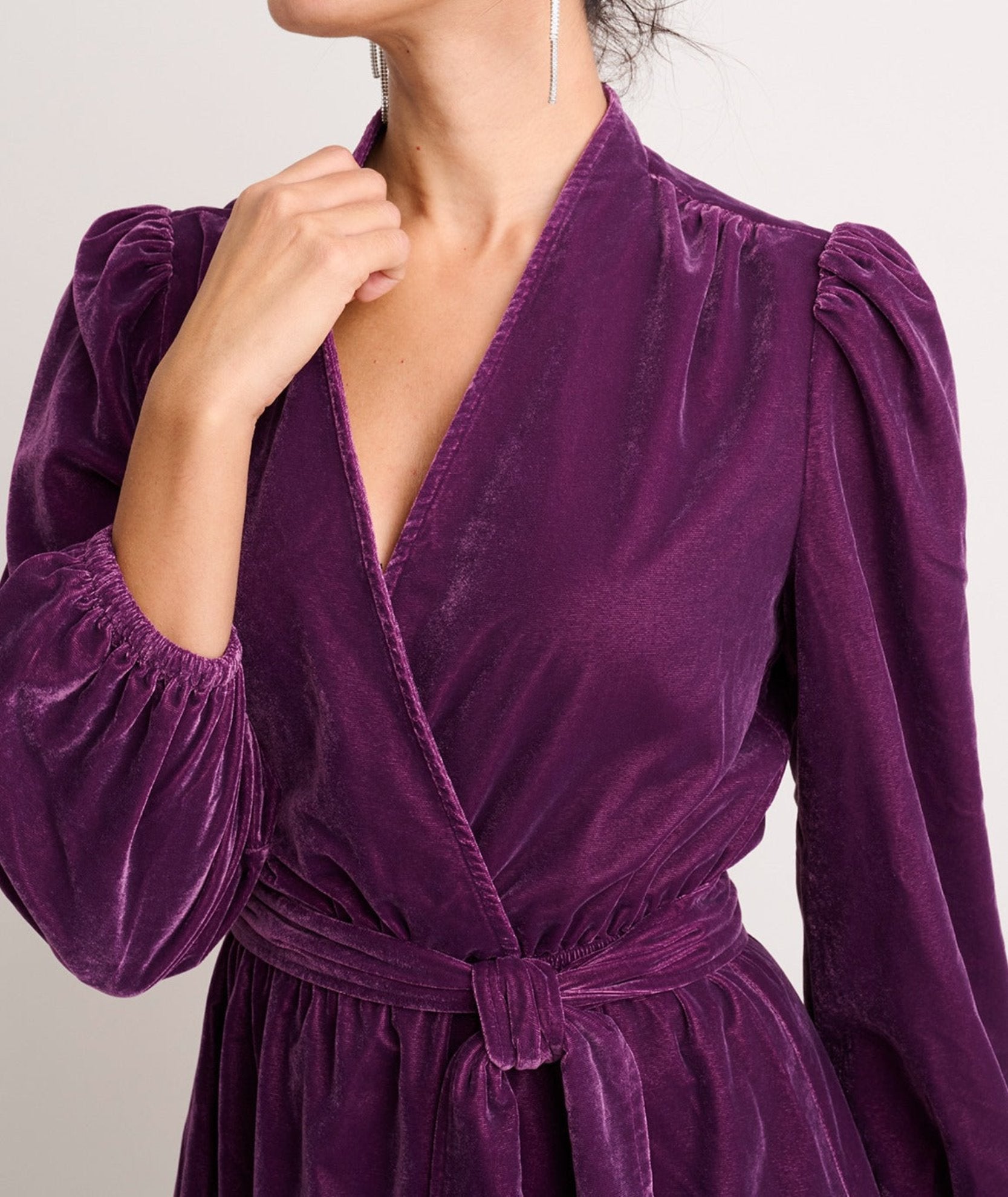 Velvet Flounce Hem Amy Dress