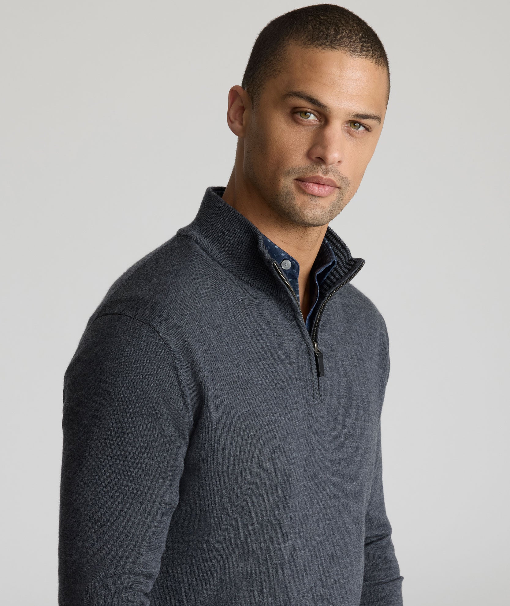 Merino Wool Quarter-Zip Sweater