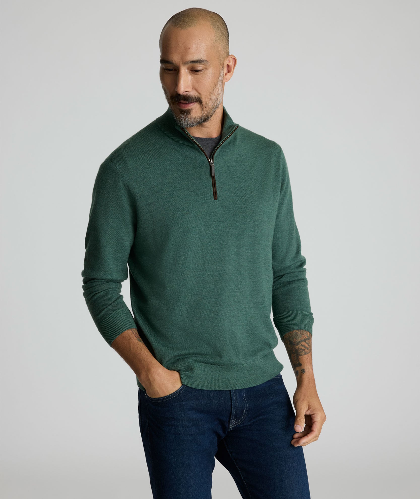 Merino Wool Quarter-Zip Sweater - FINAL SALE