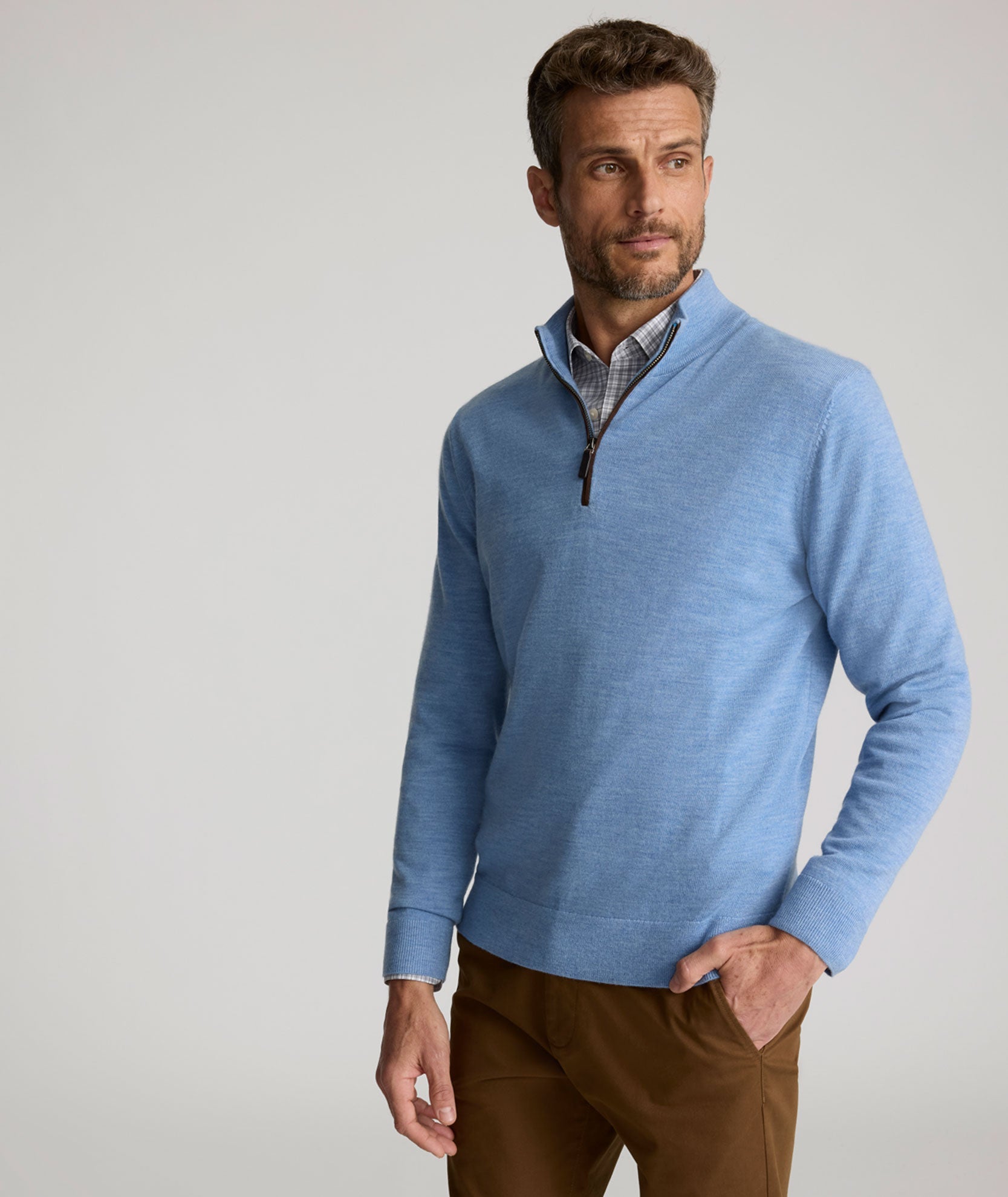 Merino Wool Quarter-Zip Sweater