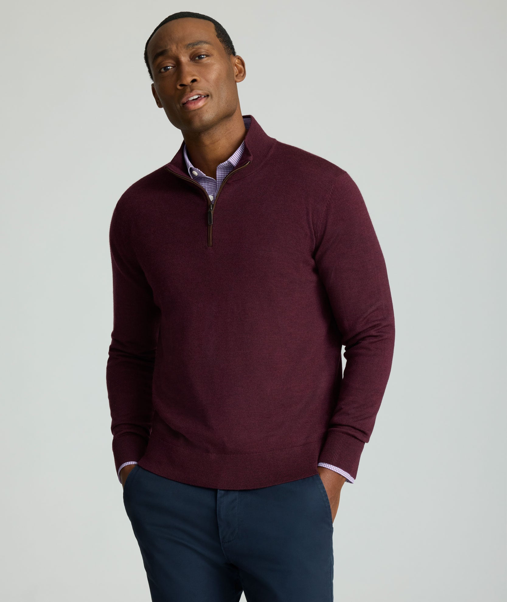 Merino Wool Quarter-Zip Sweater