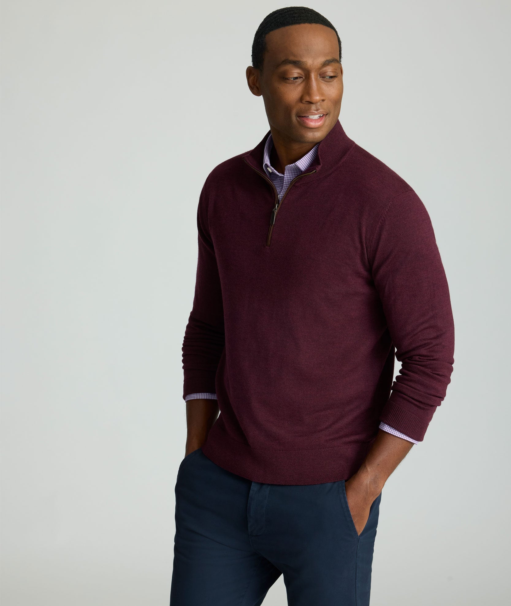 Merino Wool Quarter-Zip Sweater