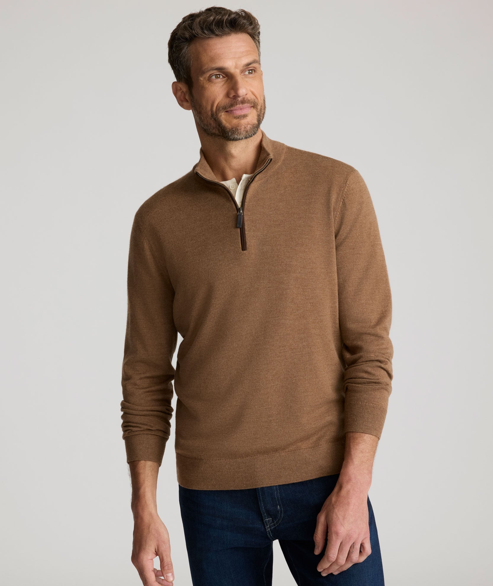 Merino Wool Quarter-Zip Sweater
