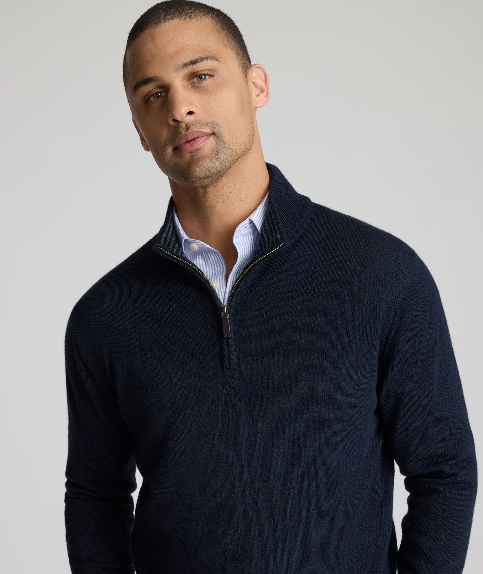 Merino Wool Quarter-Zip Sweater