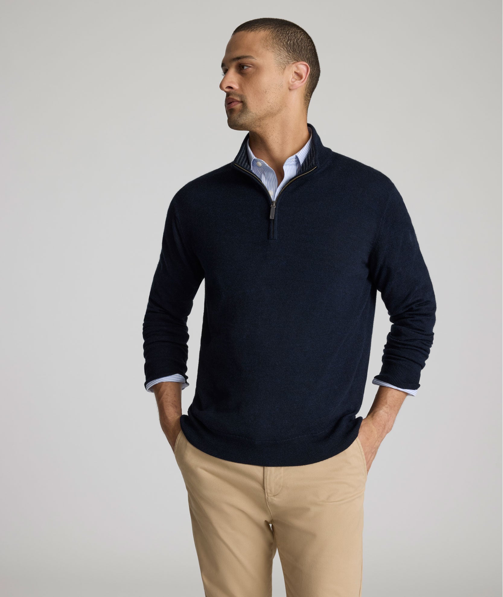 Merino Wool Quarter-Zip Sweater