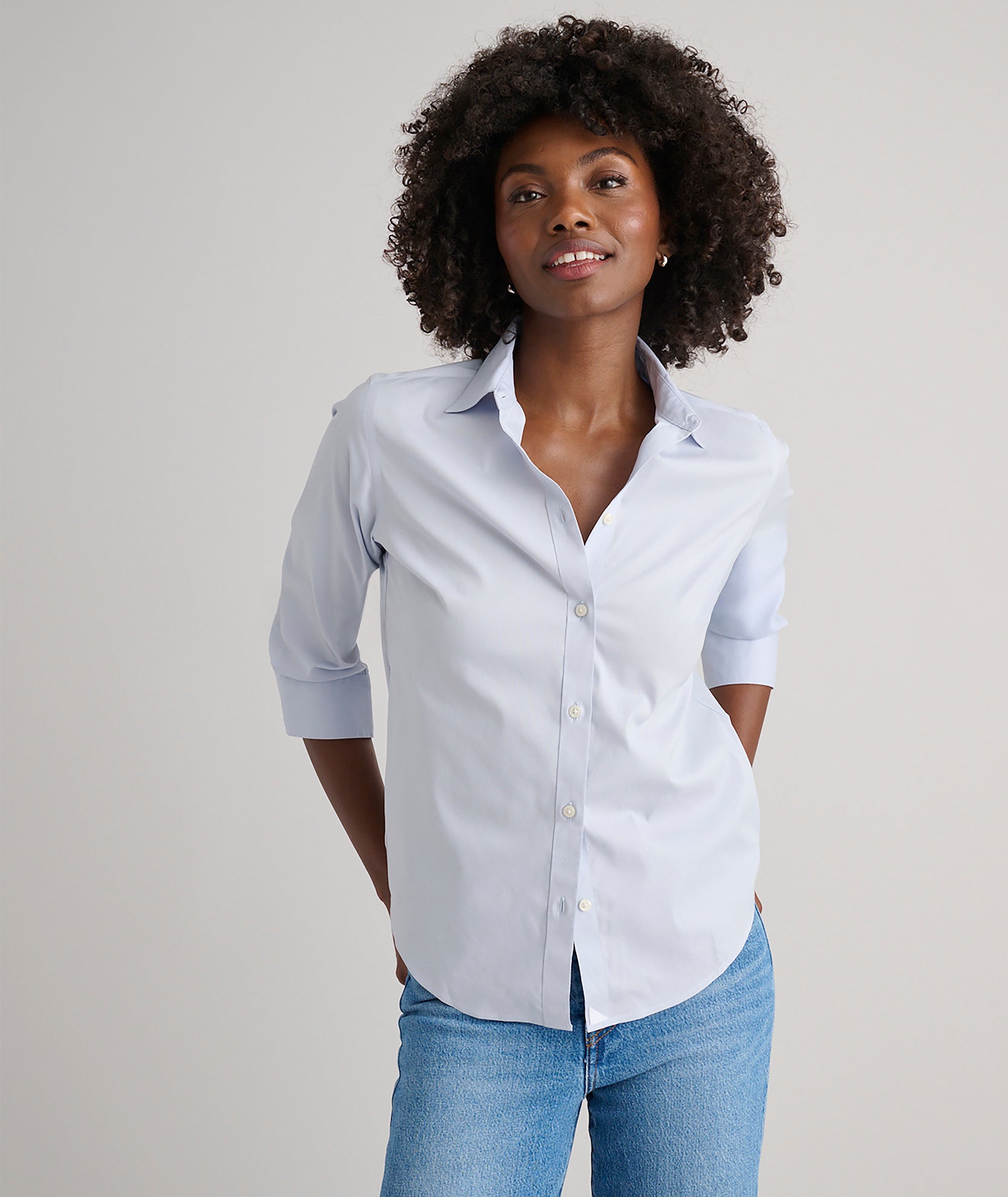 Wrinkle-Free Stretch Cotton Bella Shirt
