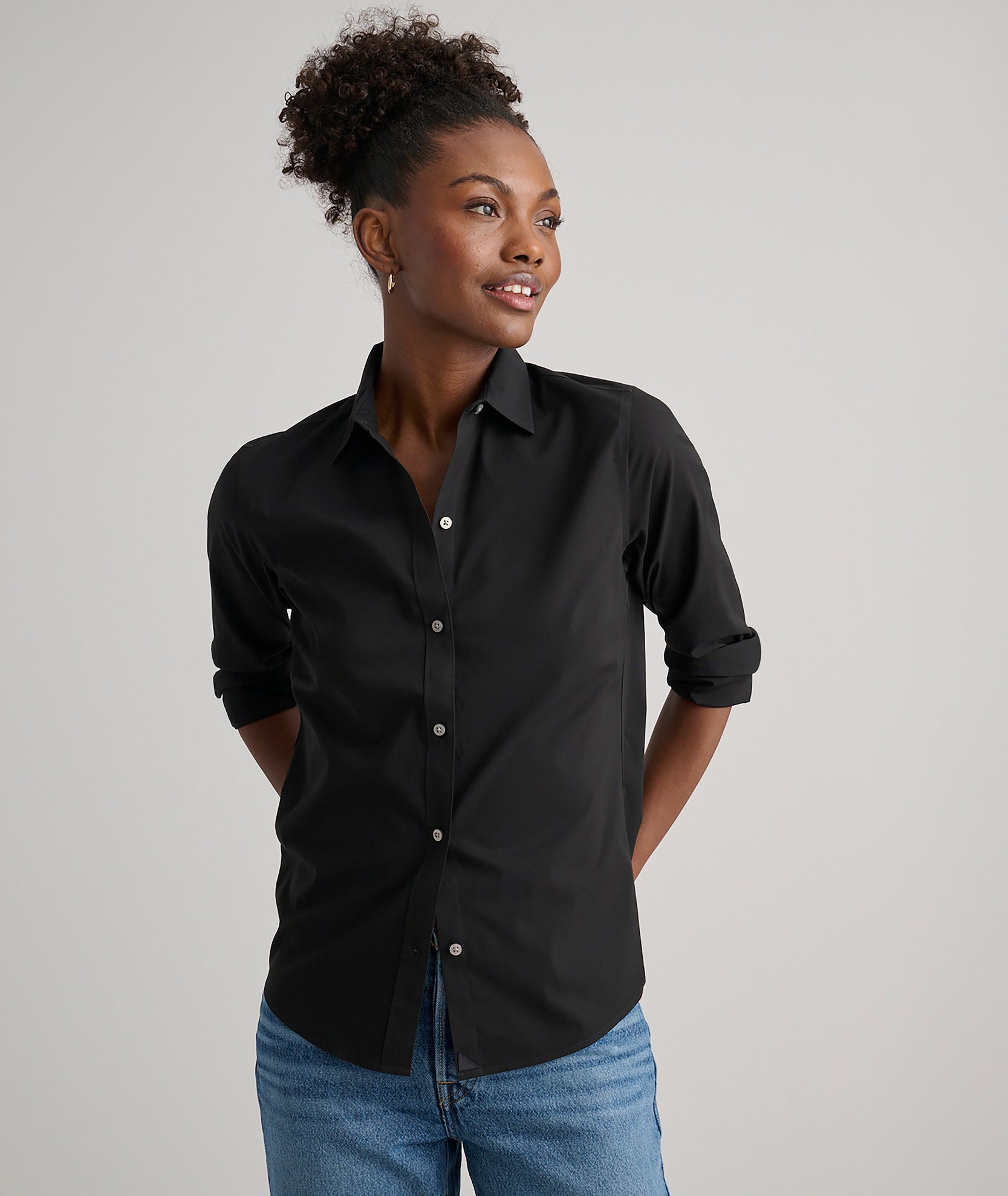 Wrinkle-Free Stretch Cotton Bella Shirt