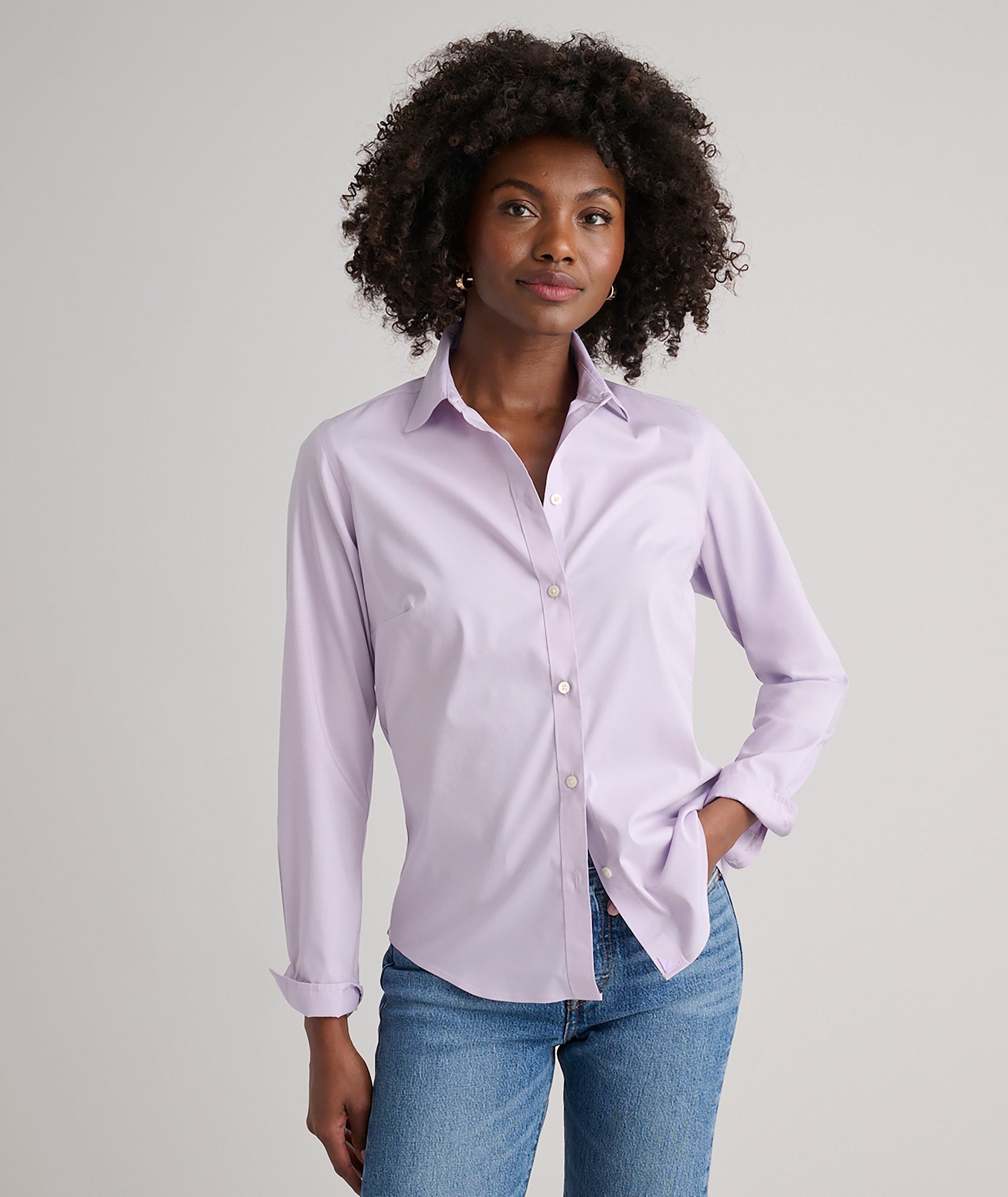 Wrinkle-Free Stretch Cotton Bella Shirt