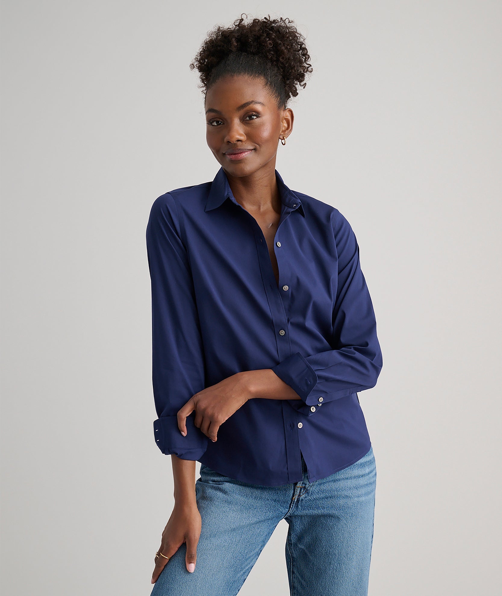 Wrinkle-Free Stretch Cotton Bella Shirt