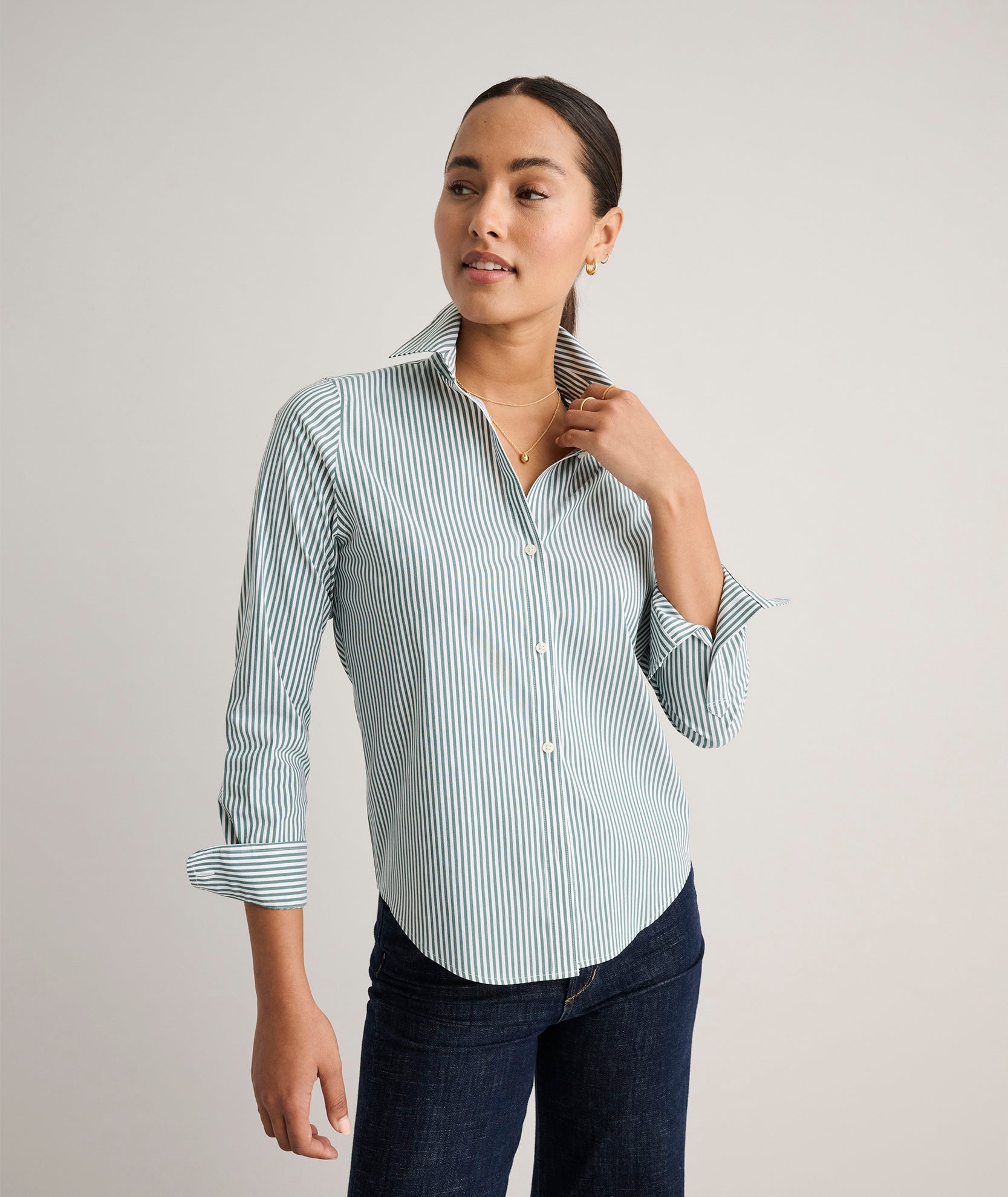 Wrinkle-Free Stretch Cotton Bella Shirt