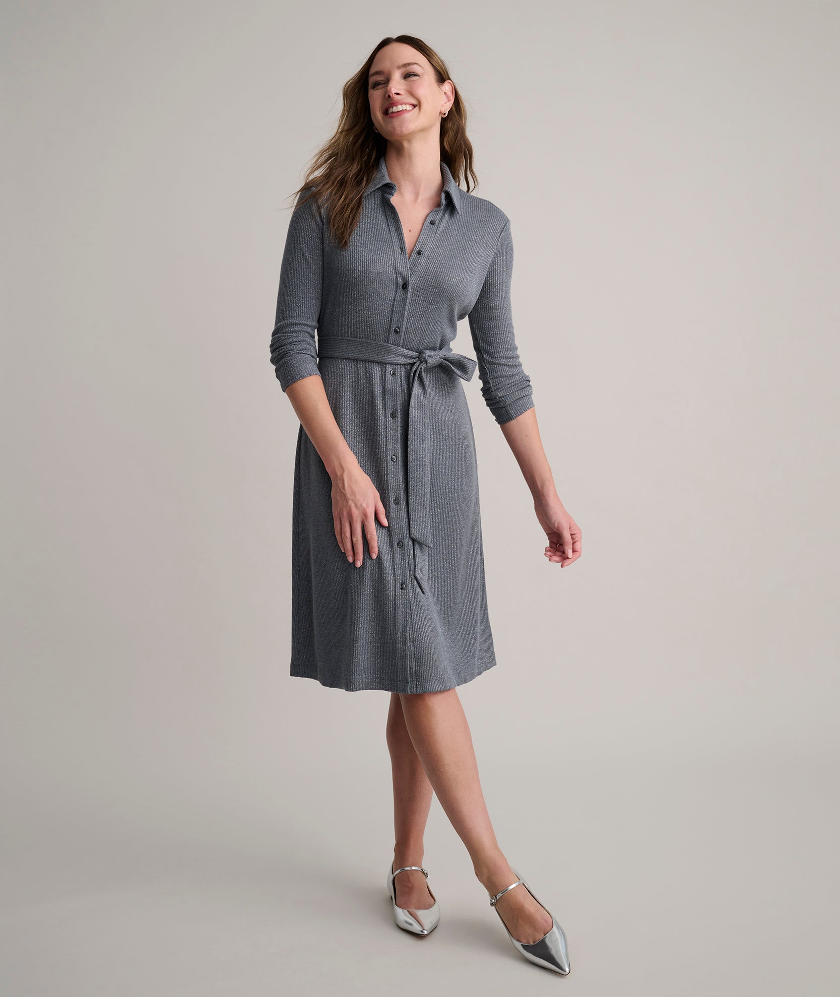 Ribbed Shimmer Blythe Dress