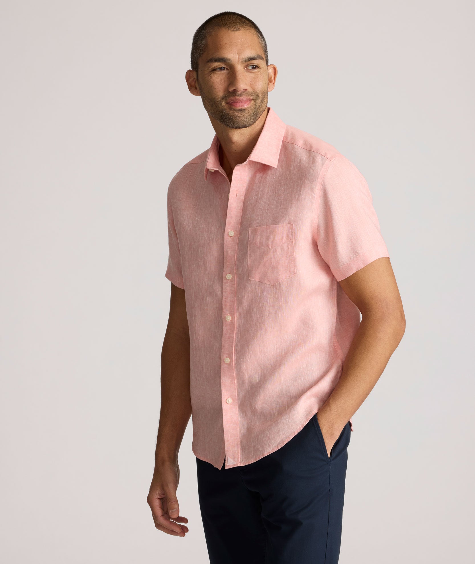 Wrinkle-Resistant Linen Short-Sleeve Cameron Shirt - FINAL SALE