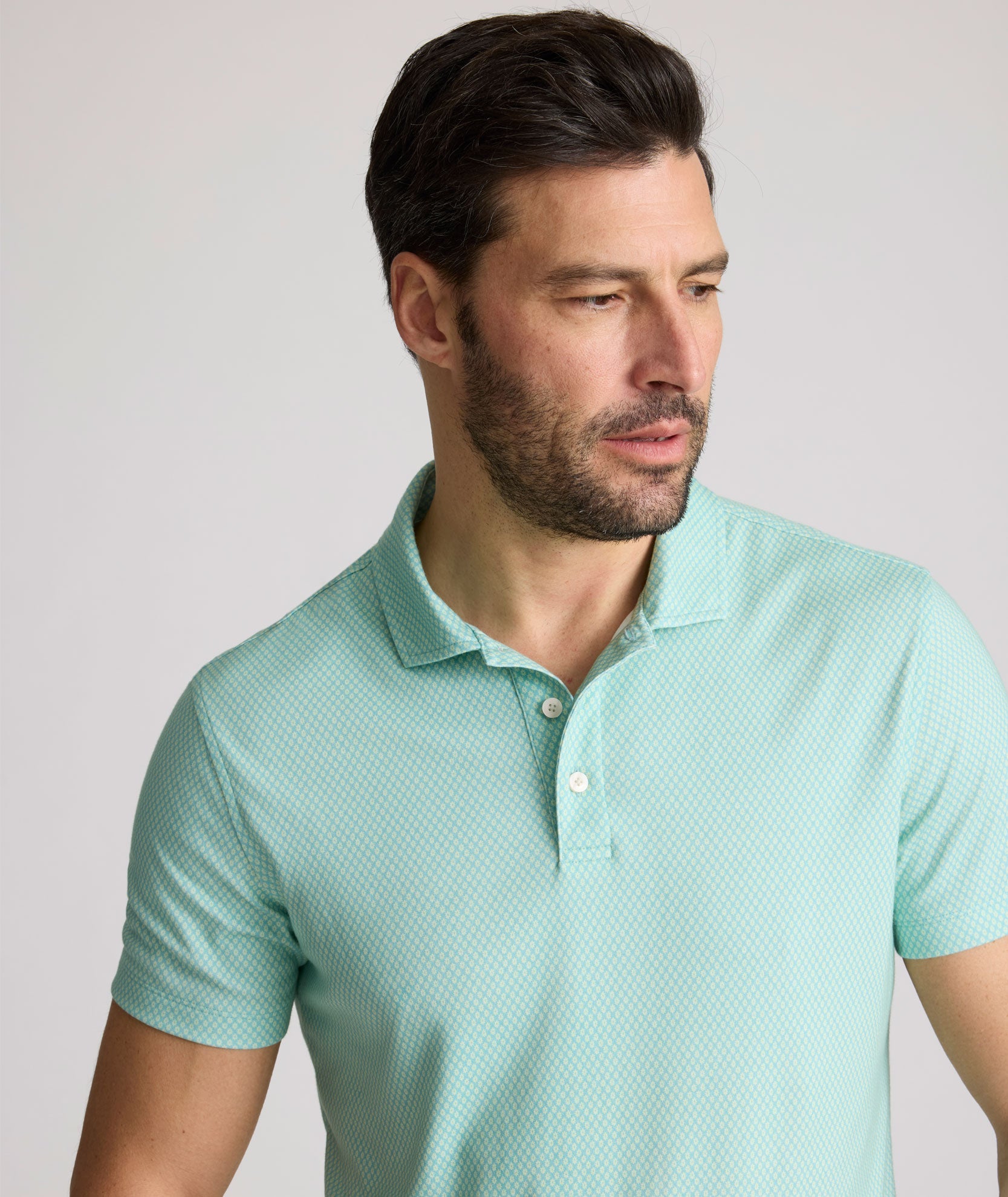 Wrinkle-Free Printed Damaschino Polo - FINAL SALE