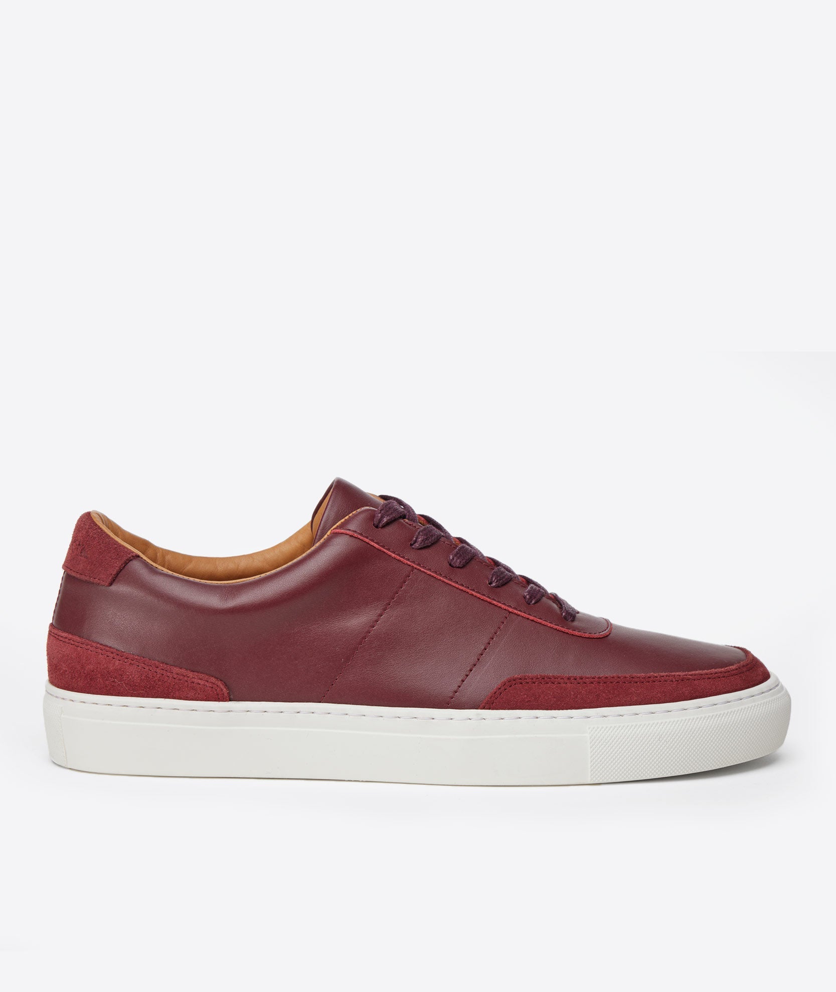 Contrast Leather Lace-Up Sneakers - FINAL SALE