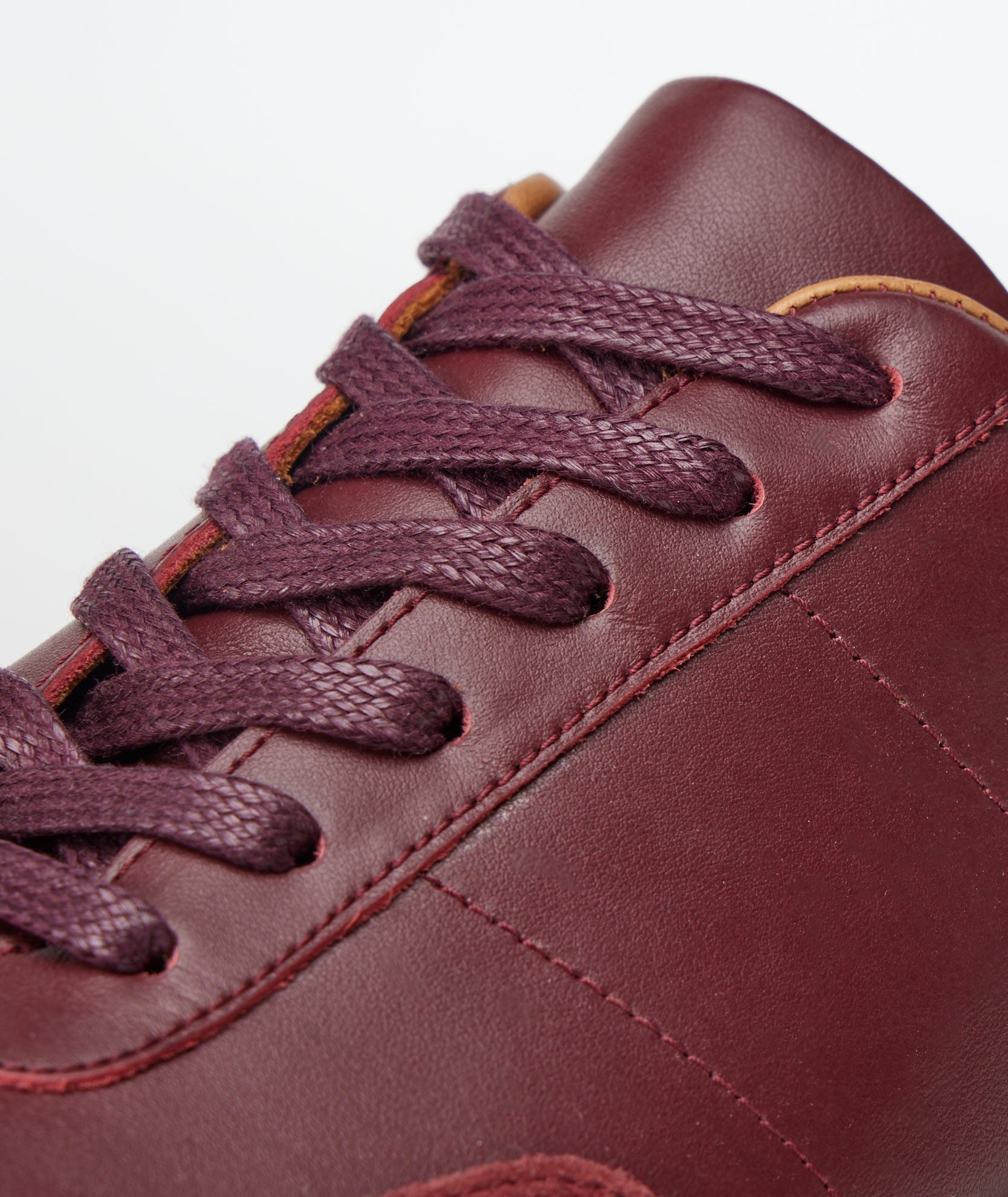 Contrast Leather Lace-Up Sneakers - FINAL SALE