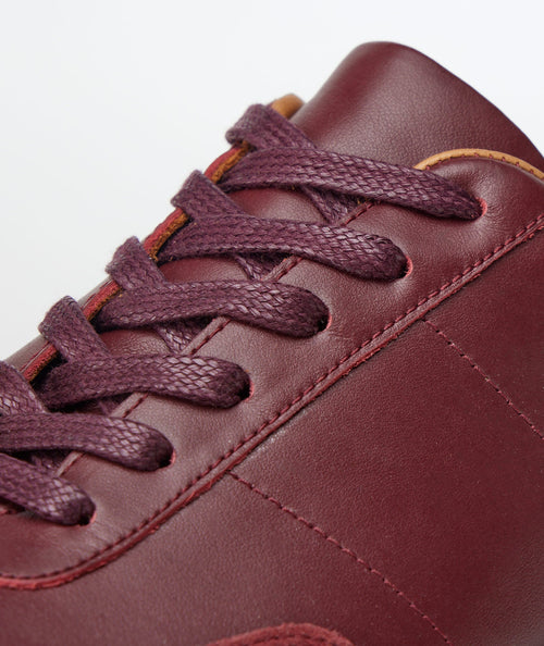 Contrast Leather Lace-Up Sneakers - FINAL SALE