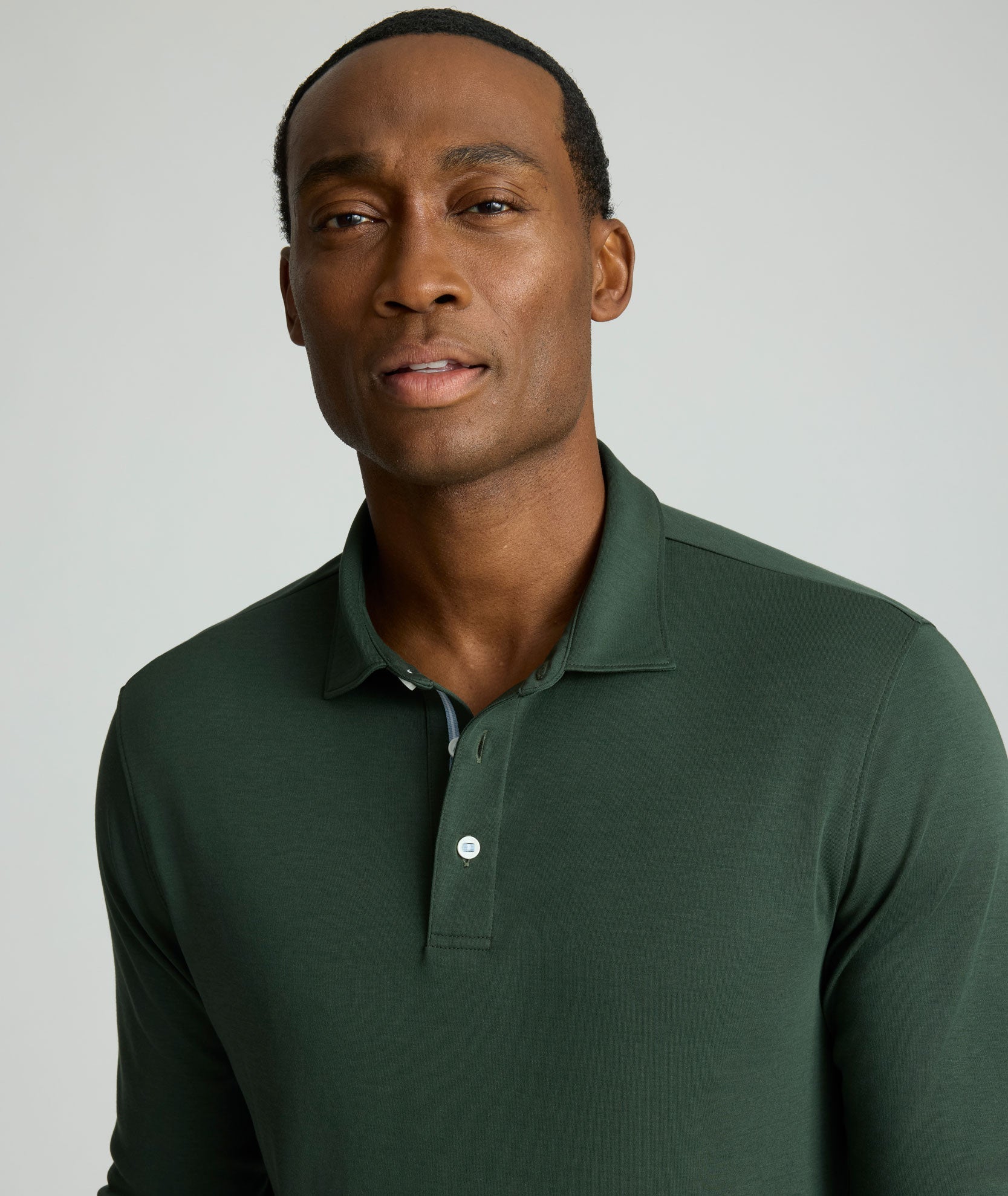 Wrinkle-Free Damaschino Long-Sleeve Polo - FINAL SALE