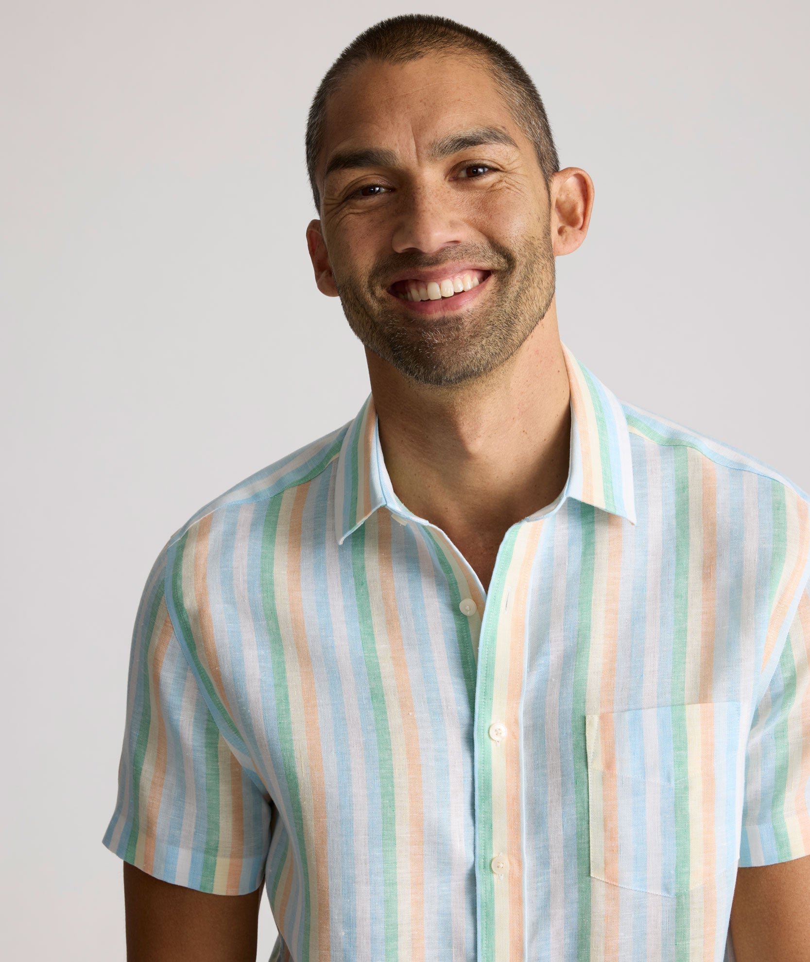Wrinkle-Resistant Linen Short-Sleeve Darby Shirt - FINAL SALE