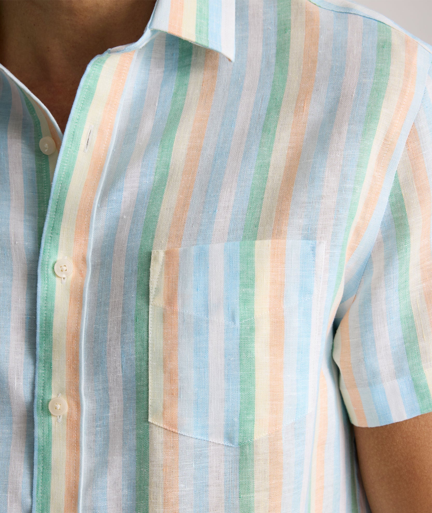 Wrinkle-Resistant Linen Short-Sleeve Darby Shirt - FINAL SALE