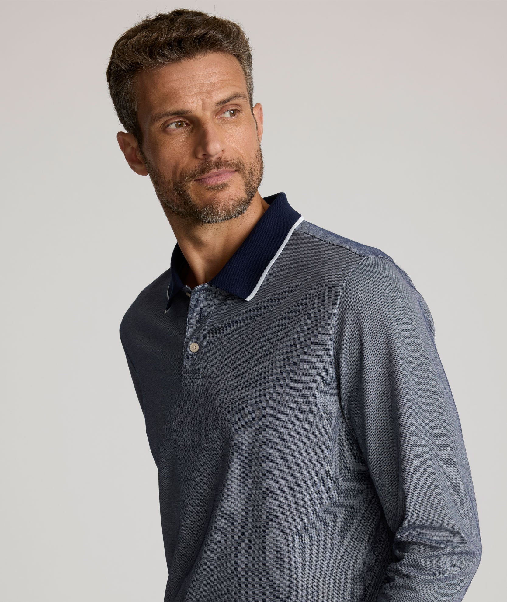 Tipped Performance Long-Sleeve Polo - FINAL SALE