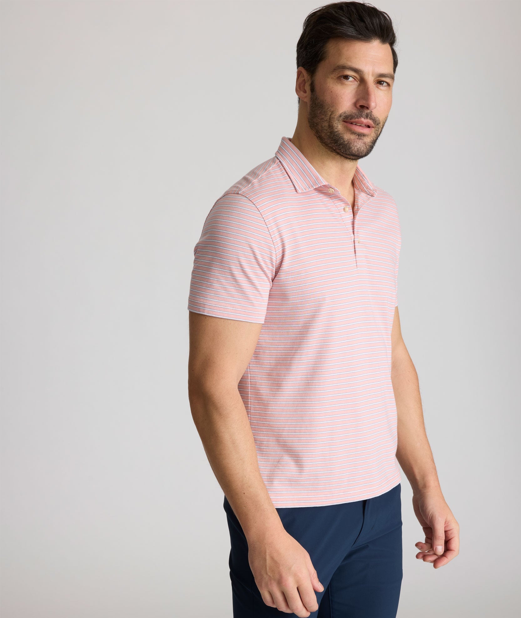 Striped Jersey Performance Polo - FINAL SALE