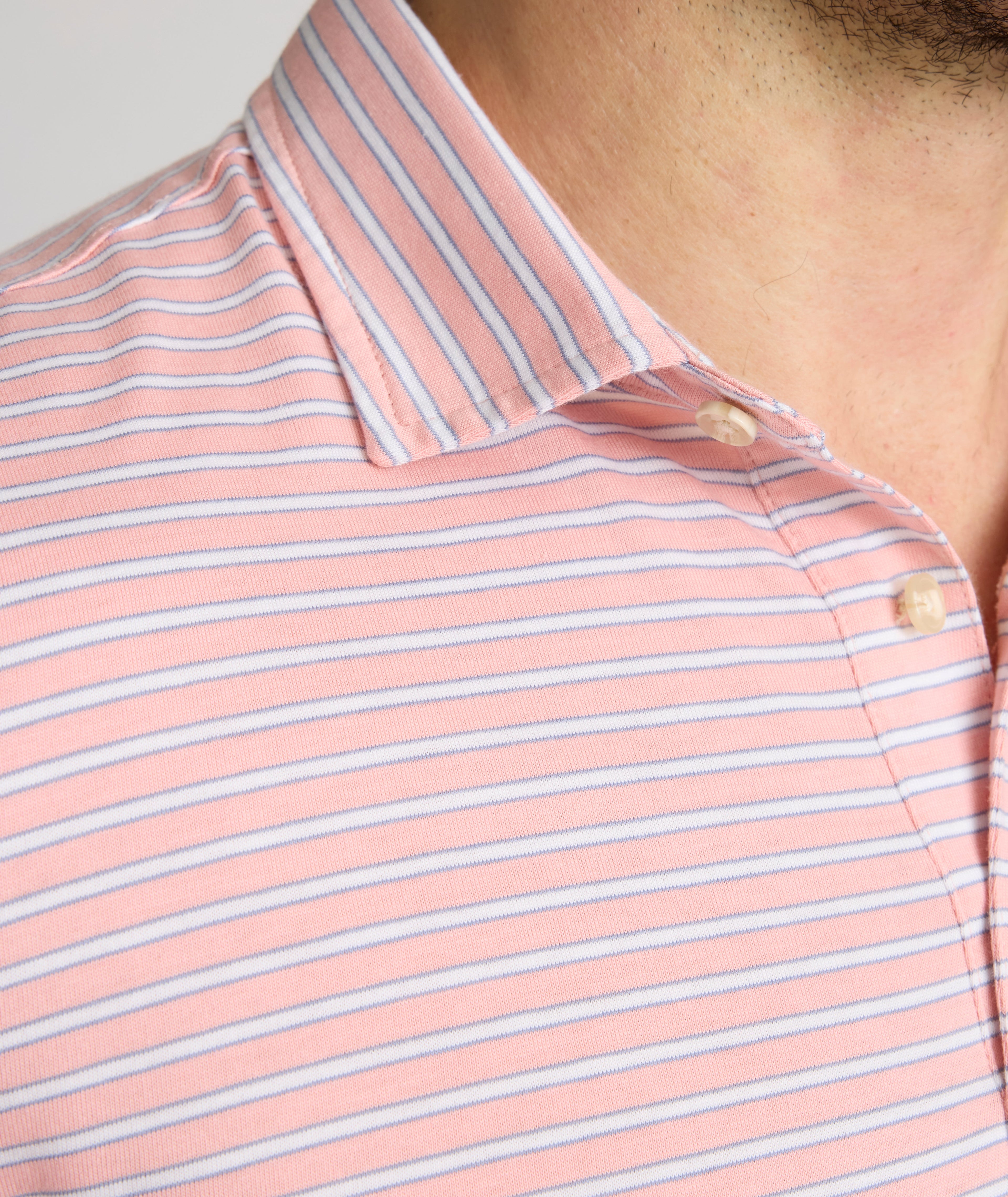 Striped Jersey Performance Polo - FINAL SALE