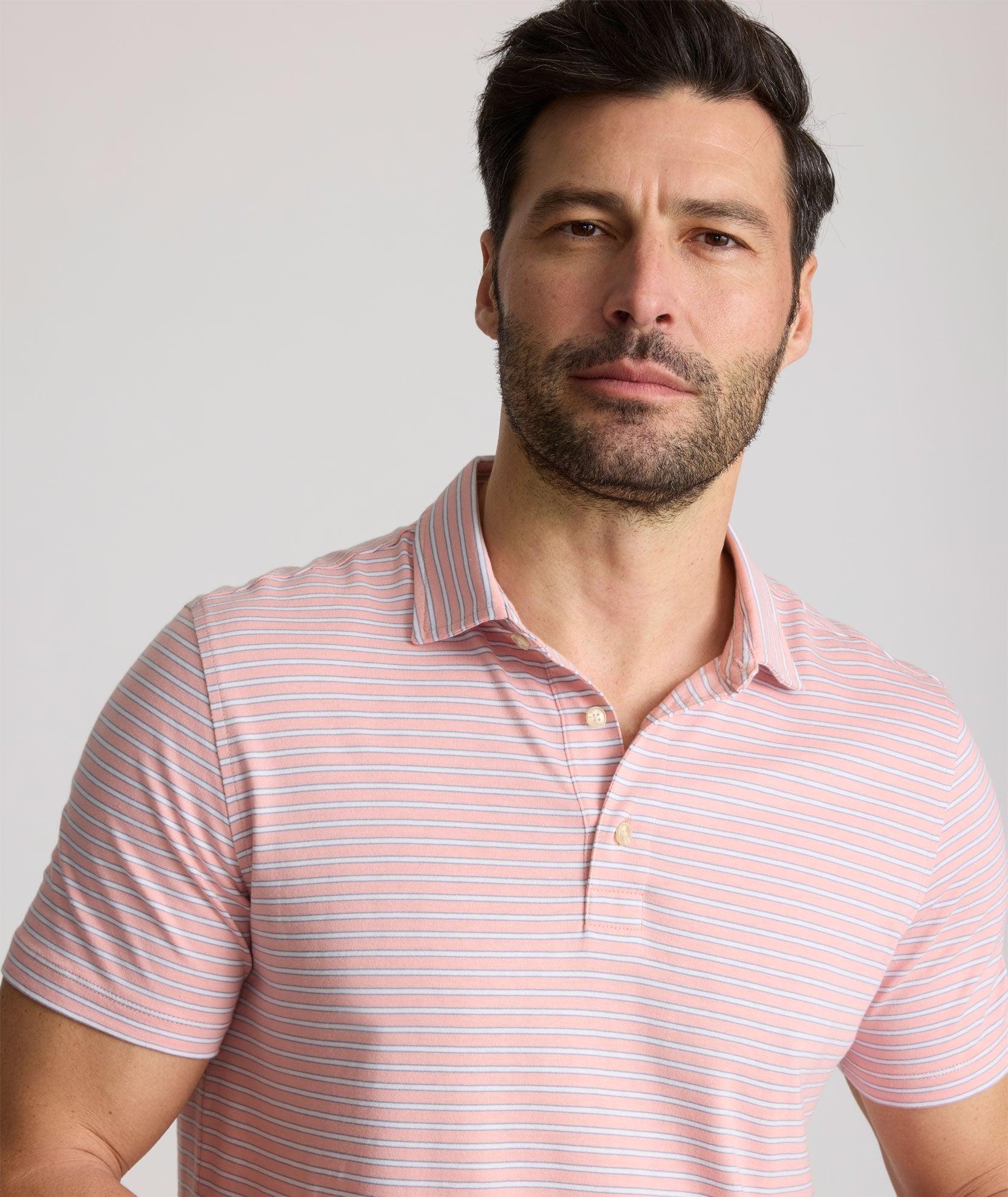 Striped Jersey Performance Polo - FINAL SALE