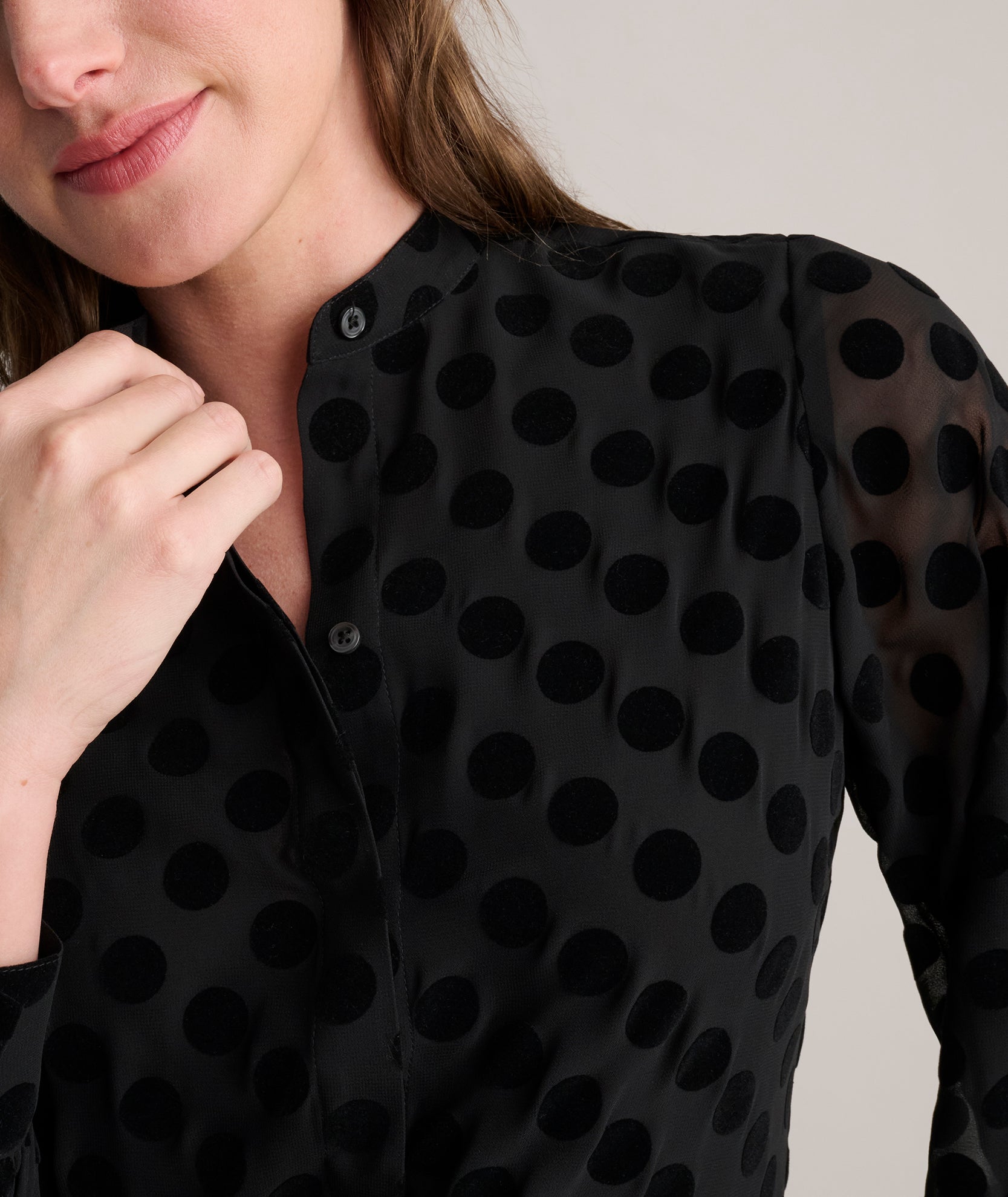 Velvet Polka Dot Gemma Shirt