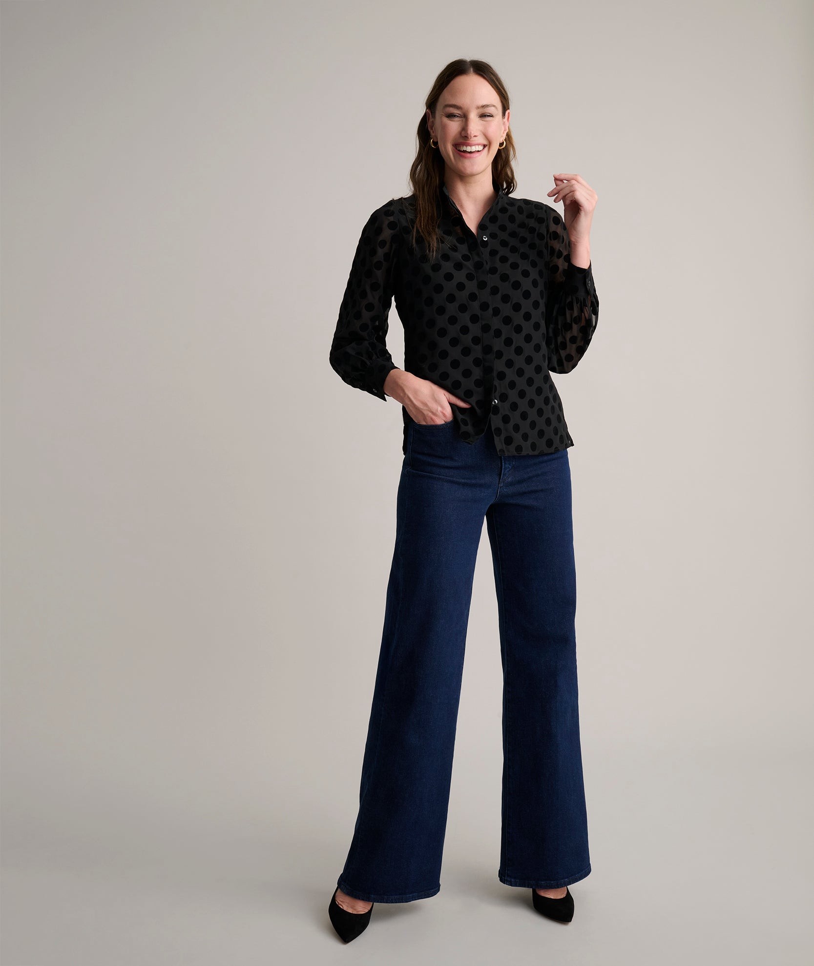 Velvet Polka Dot Gemma Shirt