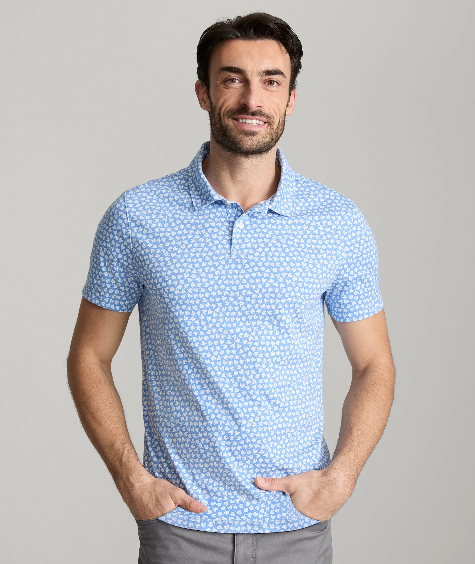 Wrinkle-Free Printed Damaschino Polo - FINAL SALE