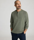 Stretch Cotton Herringbone Henley