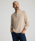 Stretch Cotton Herringbone Henley