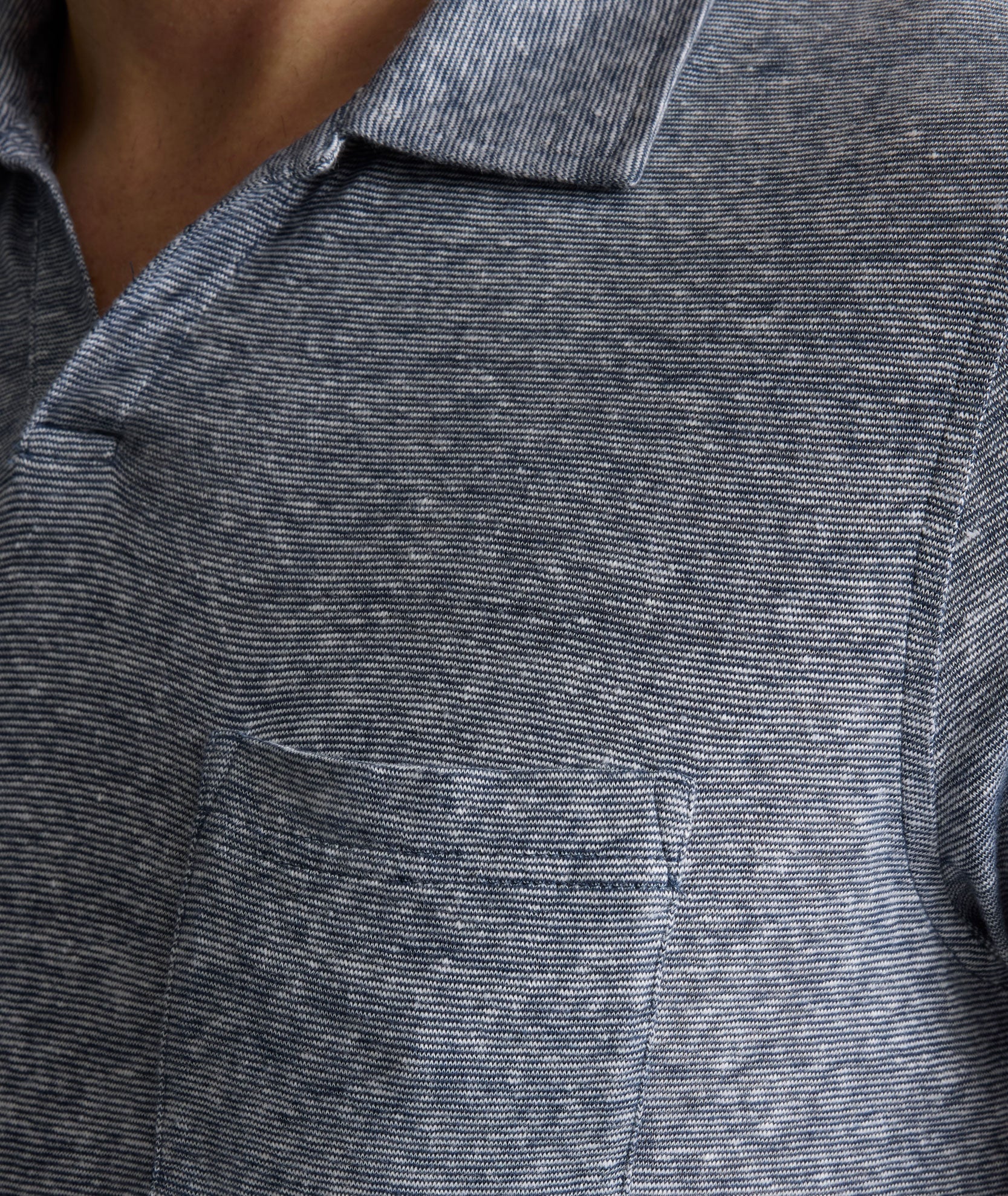 Cotton-Linen Johnny Collar Polo - FINAL SALE