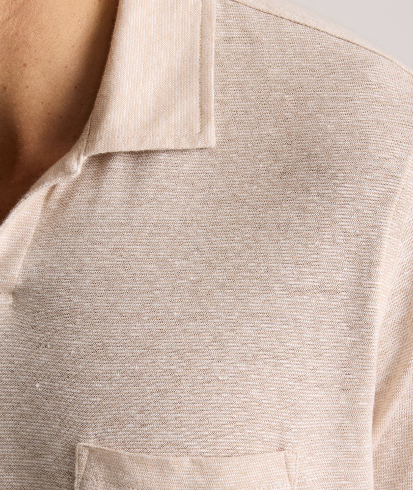 Cotton-Linen Johnny Collar Polo - FINAL SALE