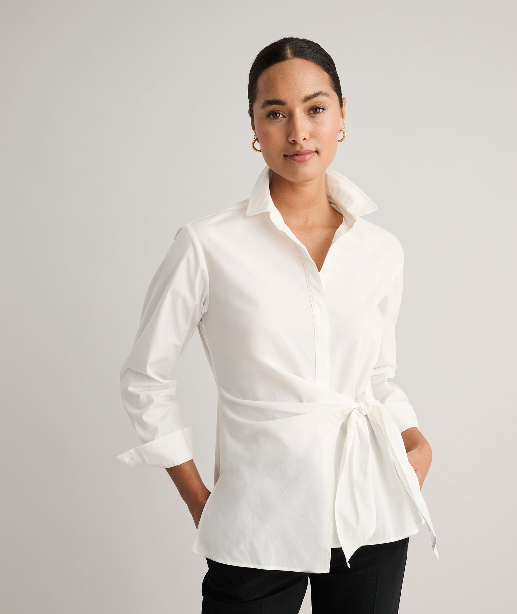 Stretch Cotton Wrap Jolie Shirt