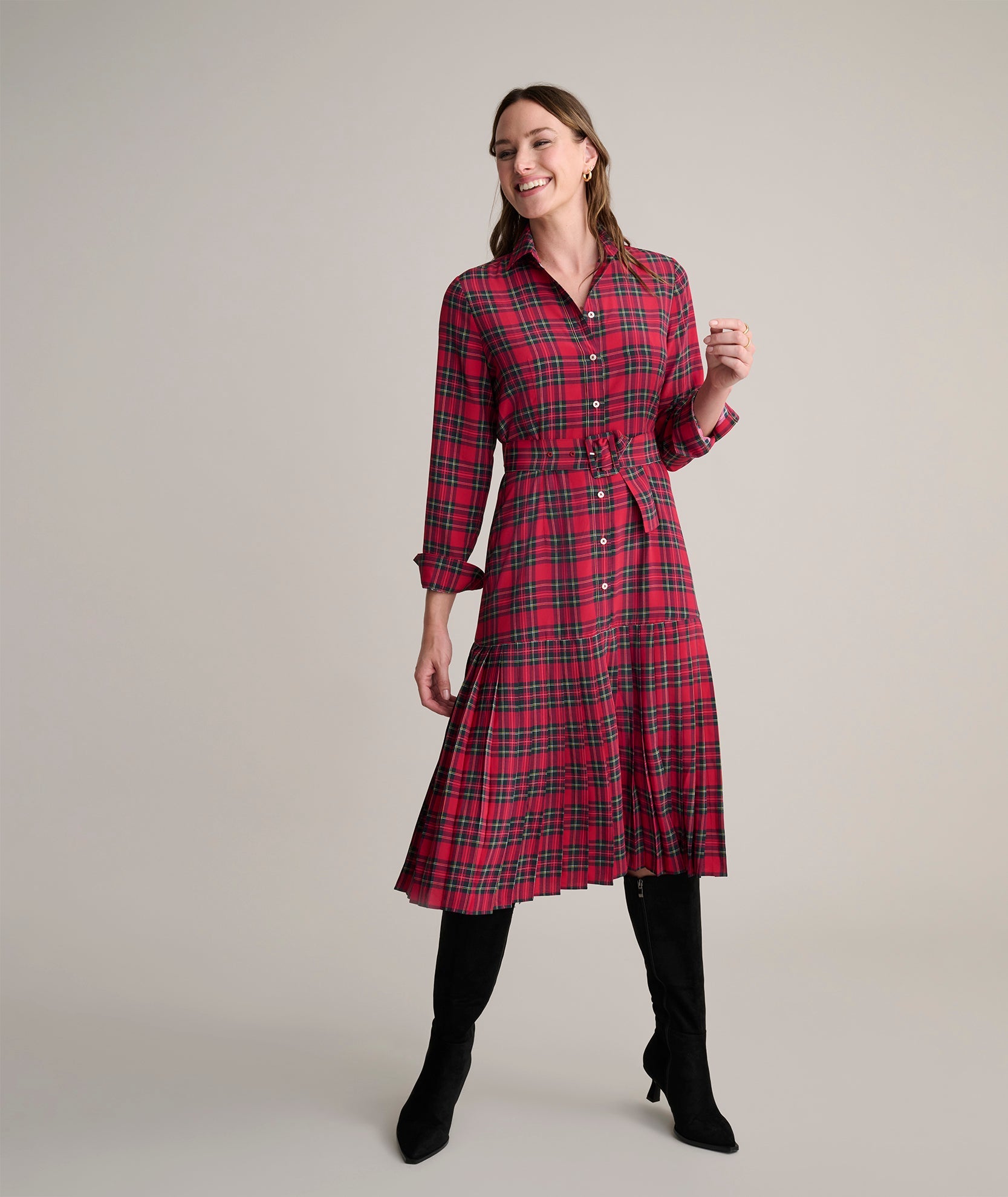 Plaid Judy Pleated Dress