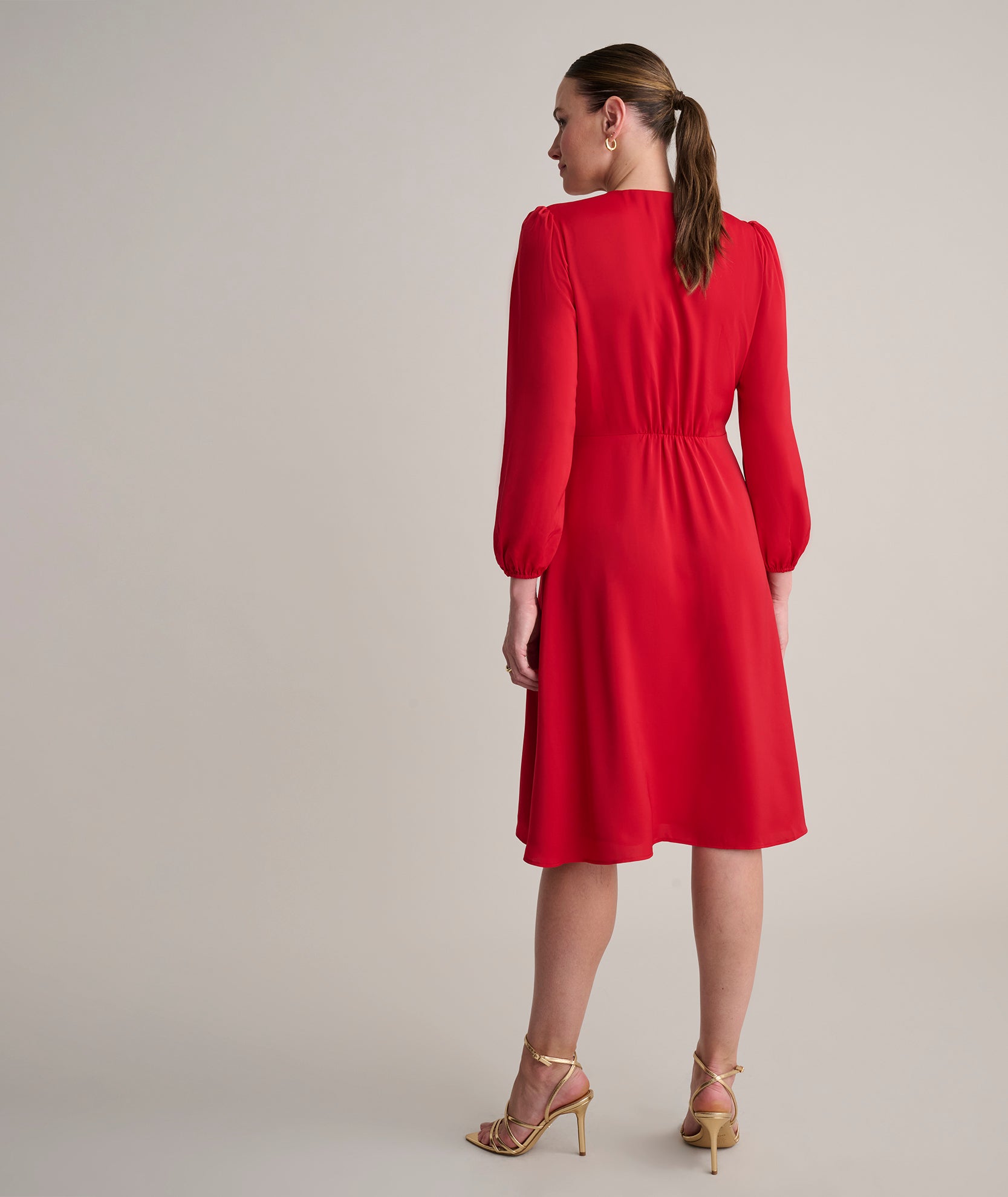 Satin V-Neck Malorie Dress