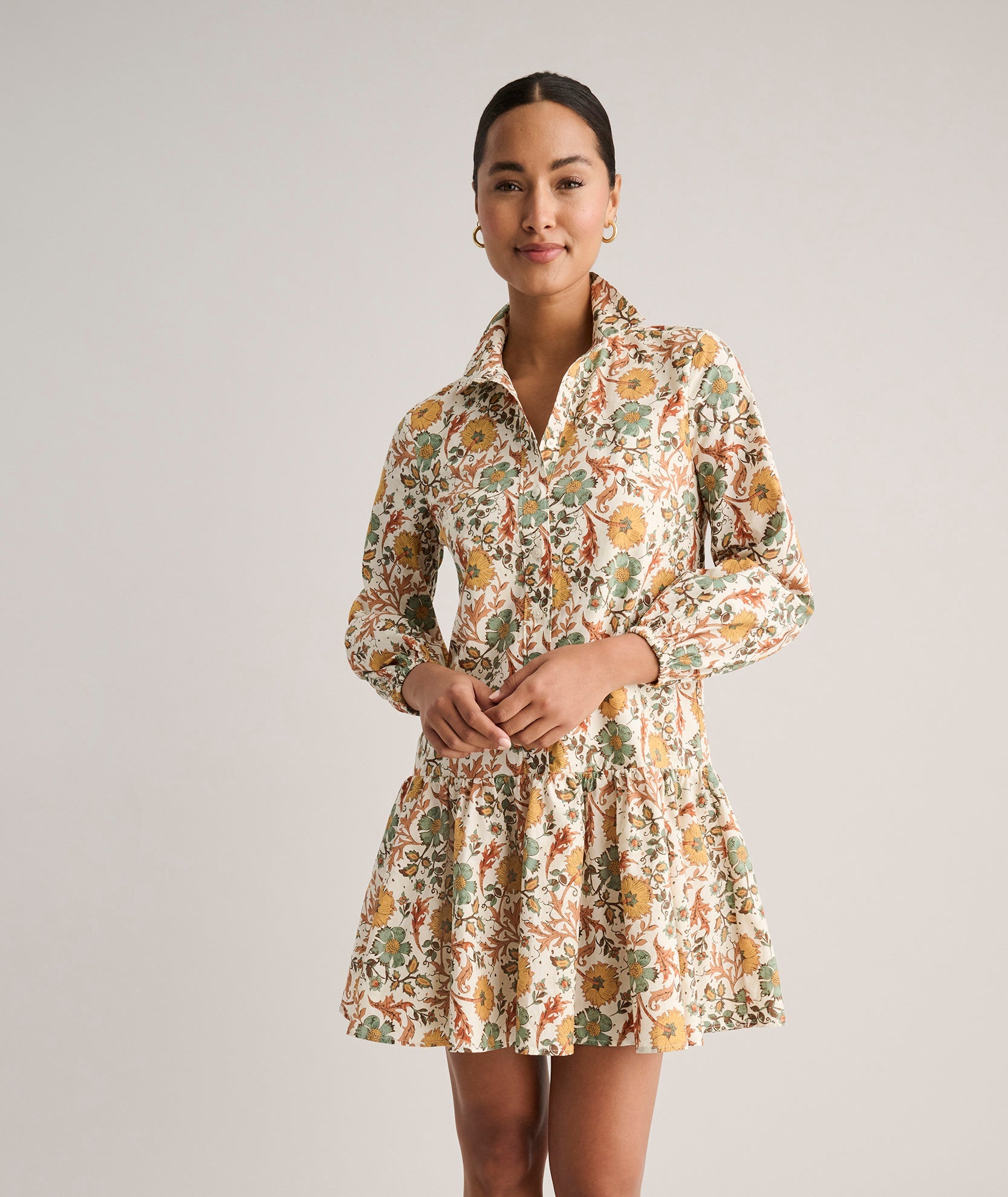 Cotton A-Line Maren Shirt Dress