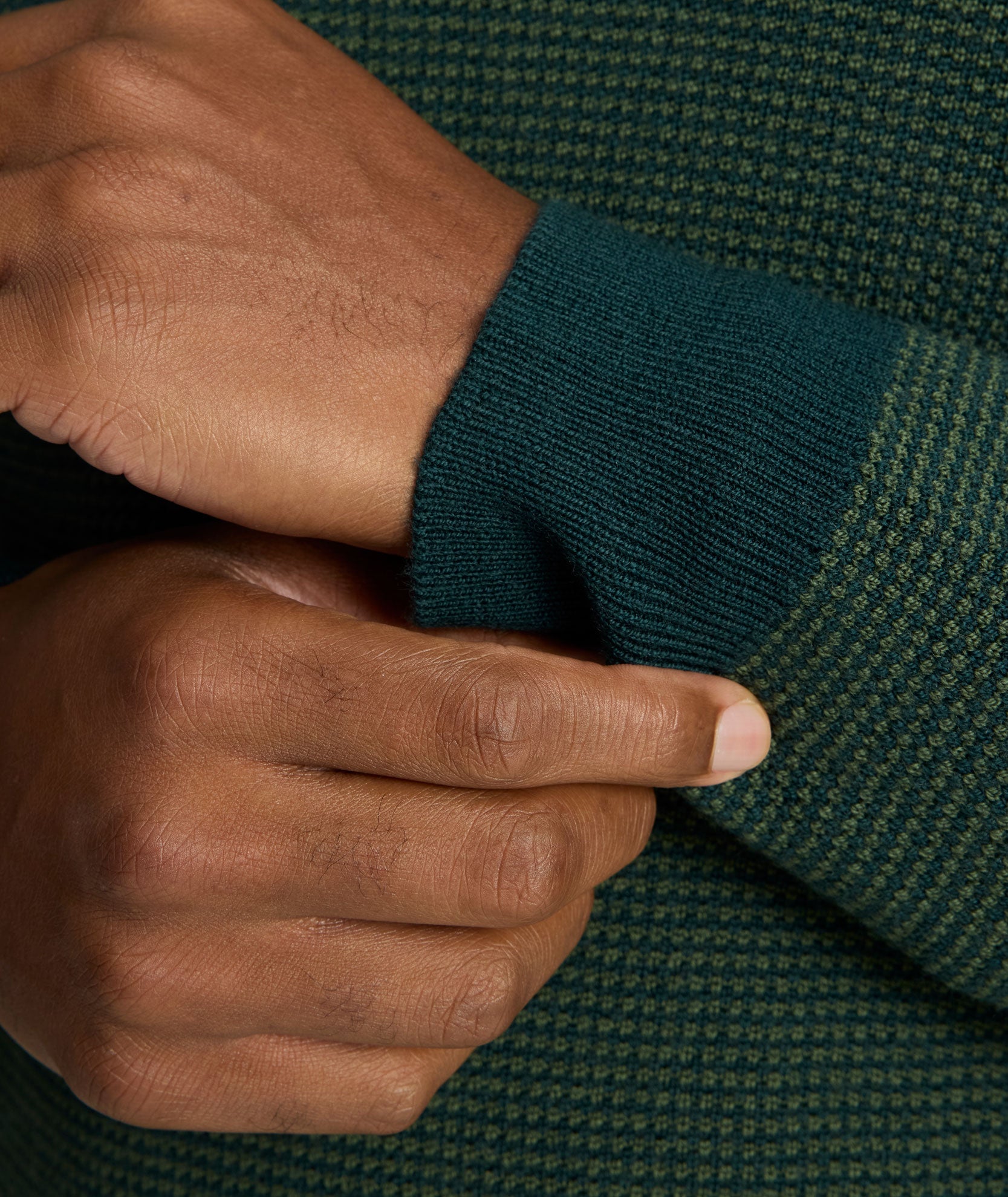 Textured Merino Wool Quarter-Zip Sweater