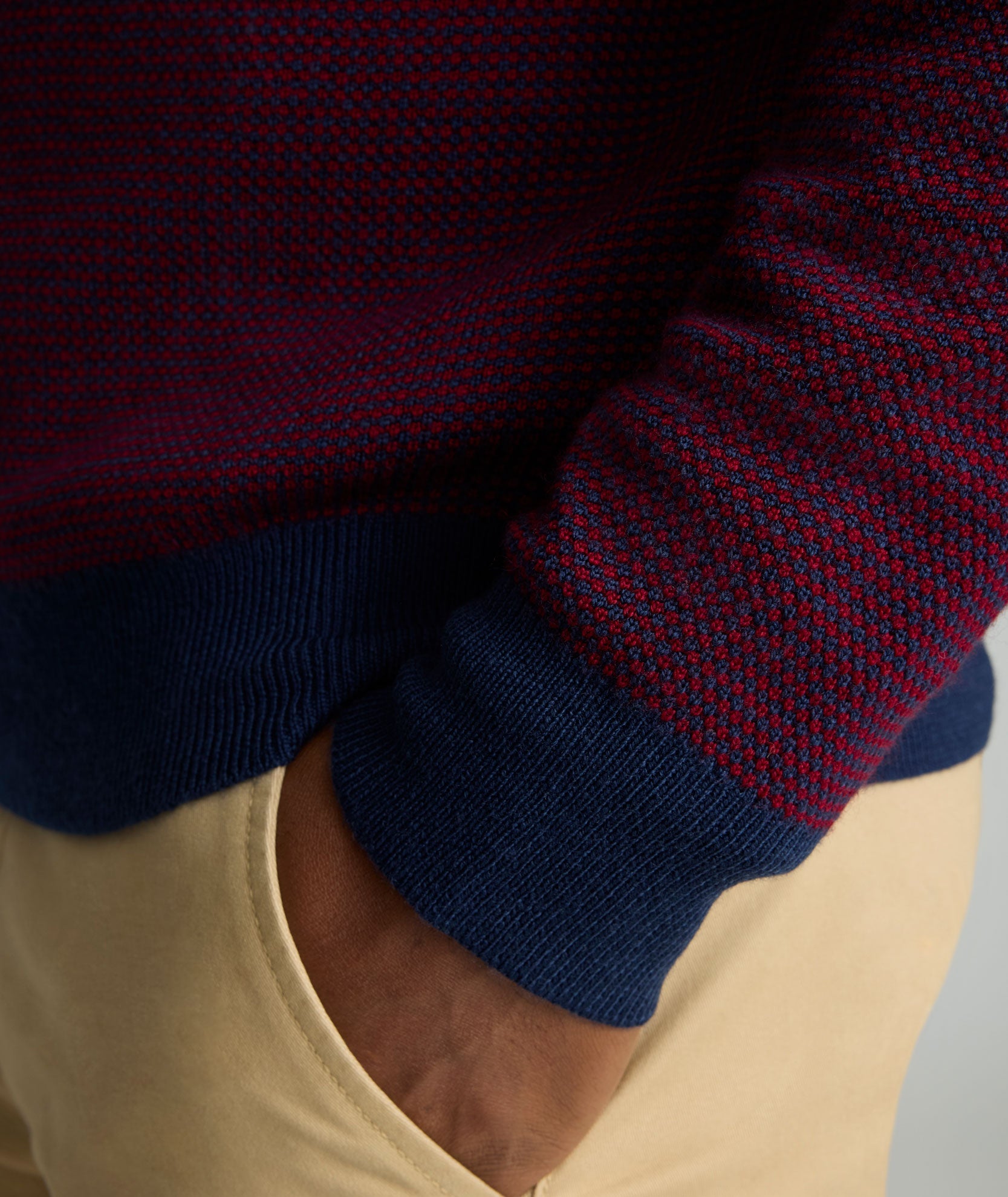 Textured Merino Wool Quarter-Zip Sweater