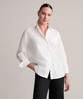 Stretch Cotton Jewel Collar Melanie Shirt