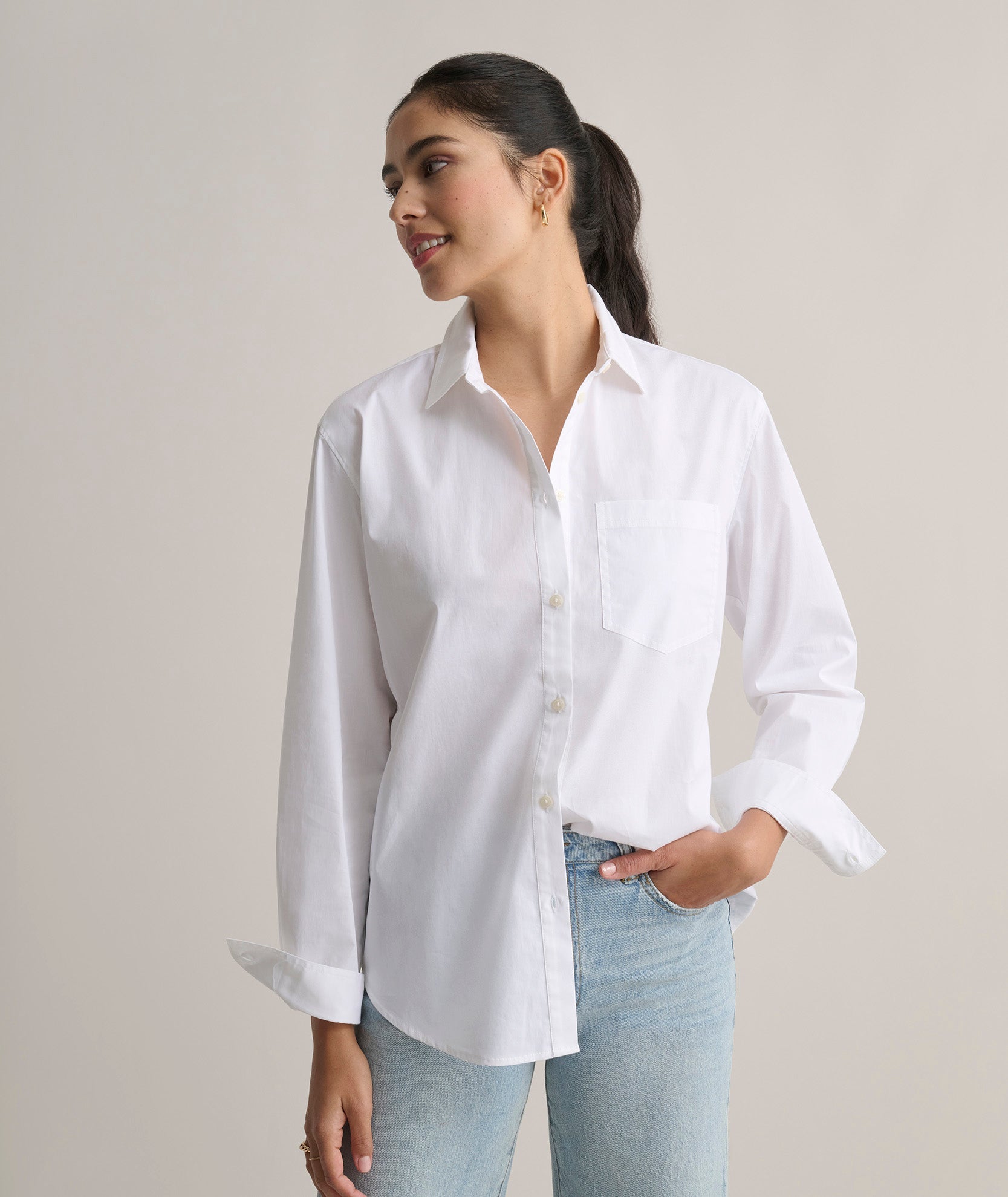 Stretch Cotton Relaxed Melanie Shirt