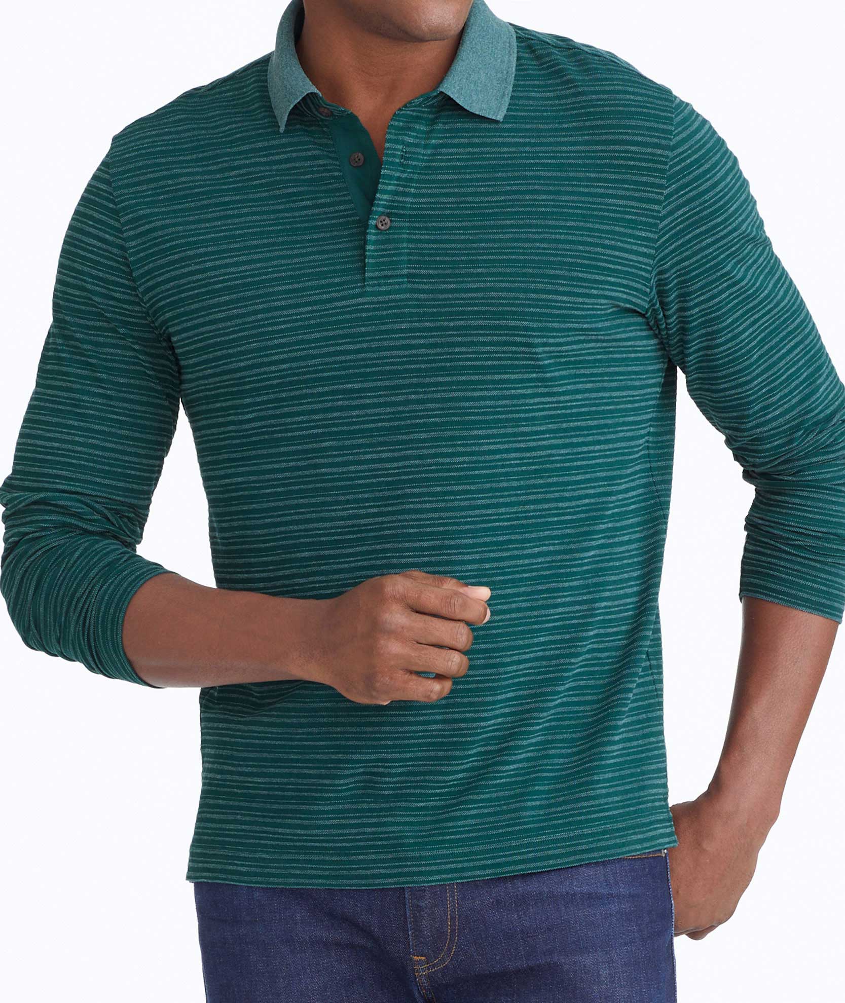 Striped Long-Sleeve Polo - FINAL SALE