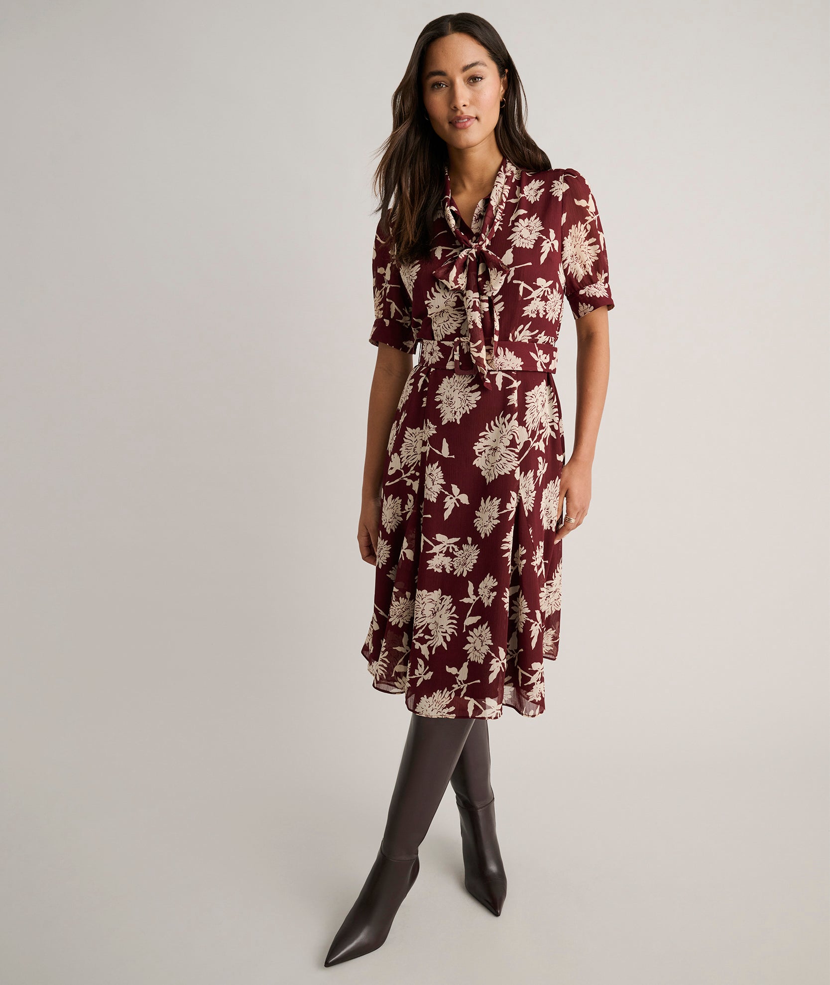 Floral Necktie Nadine Dress