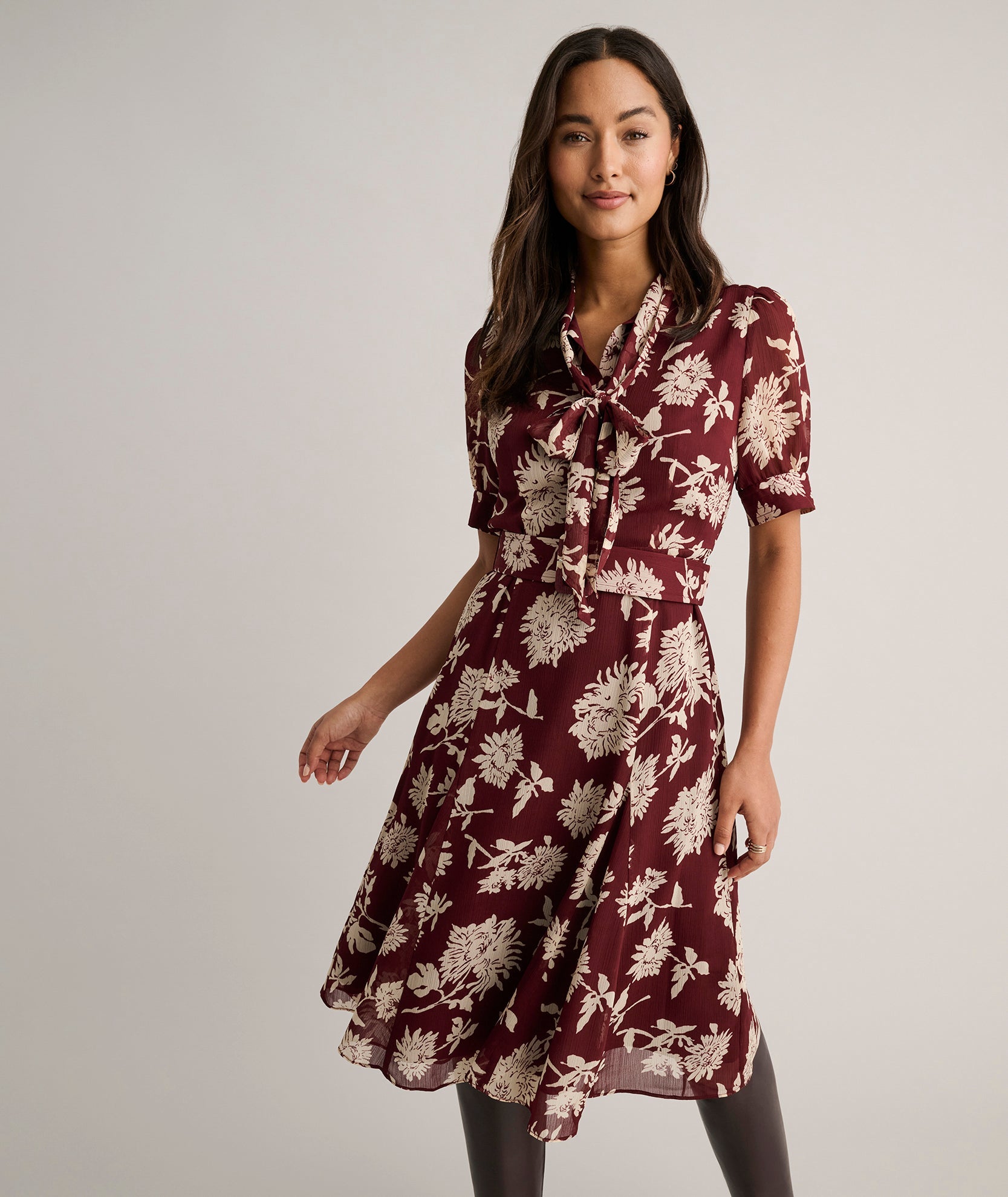 Floral Necktie Nadine Dress
