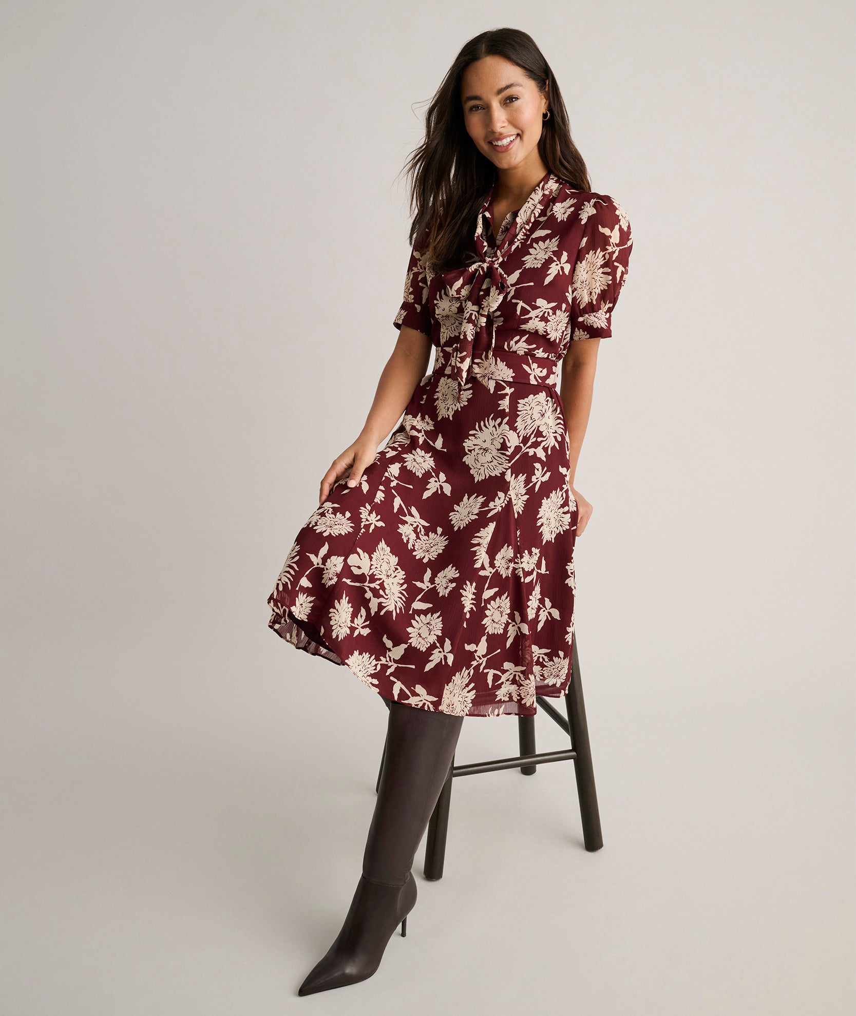 Floral Necktie Nadine Dress