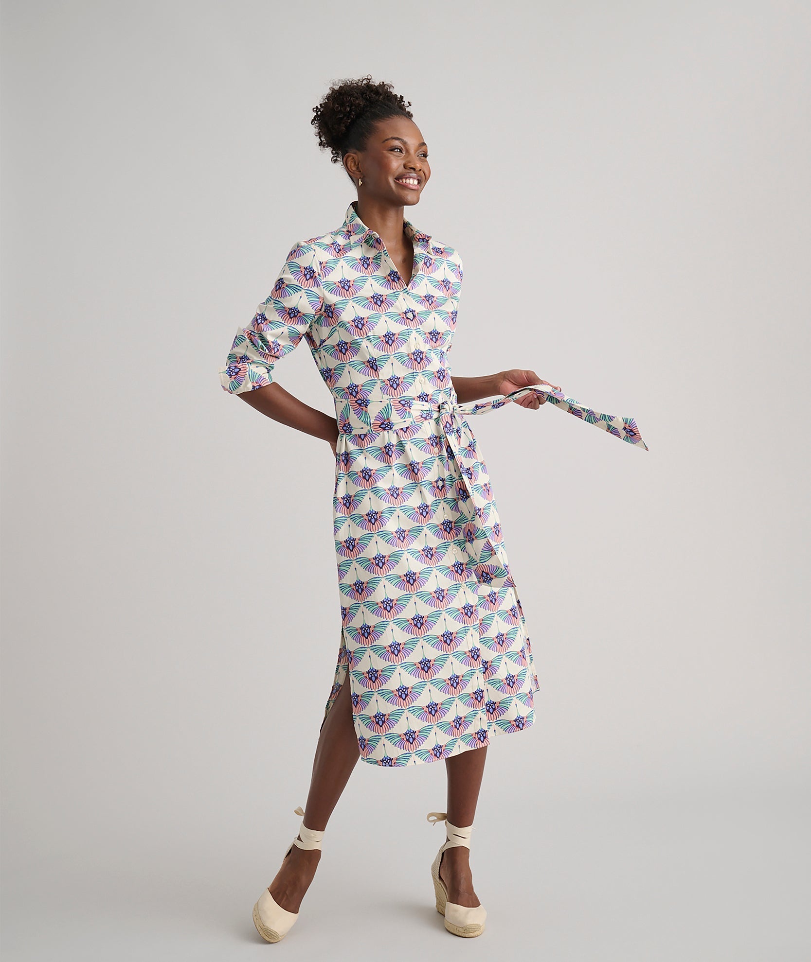 Stretch Cotton Midi Peyton Shirtdress